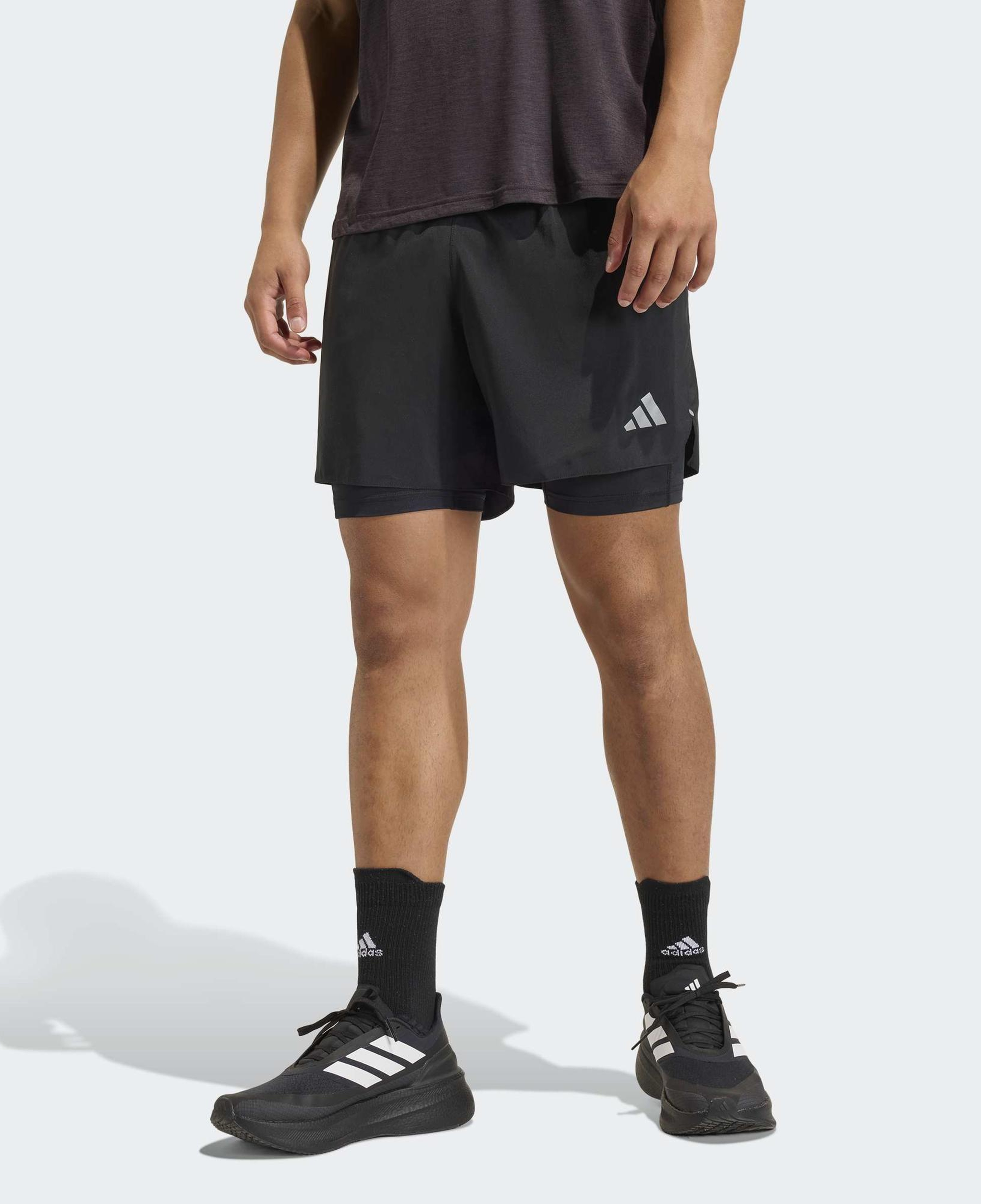 adidas Adi365 Running Essentials 2in1 Erkek Siyah Koşu Şortu