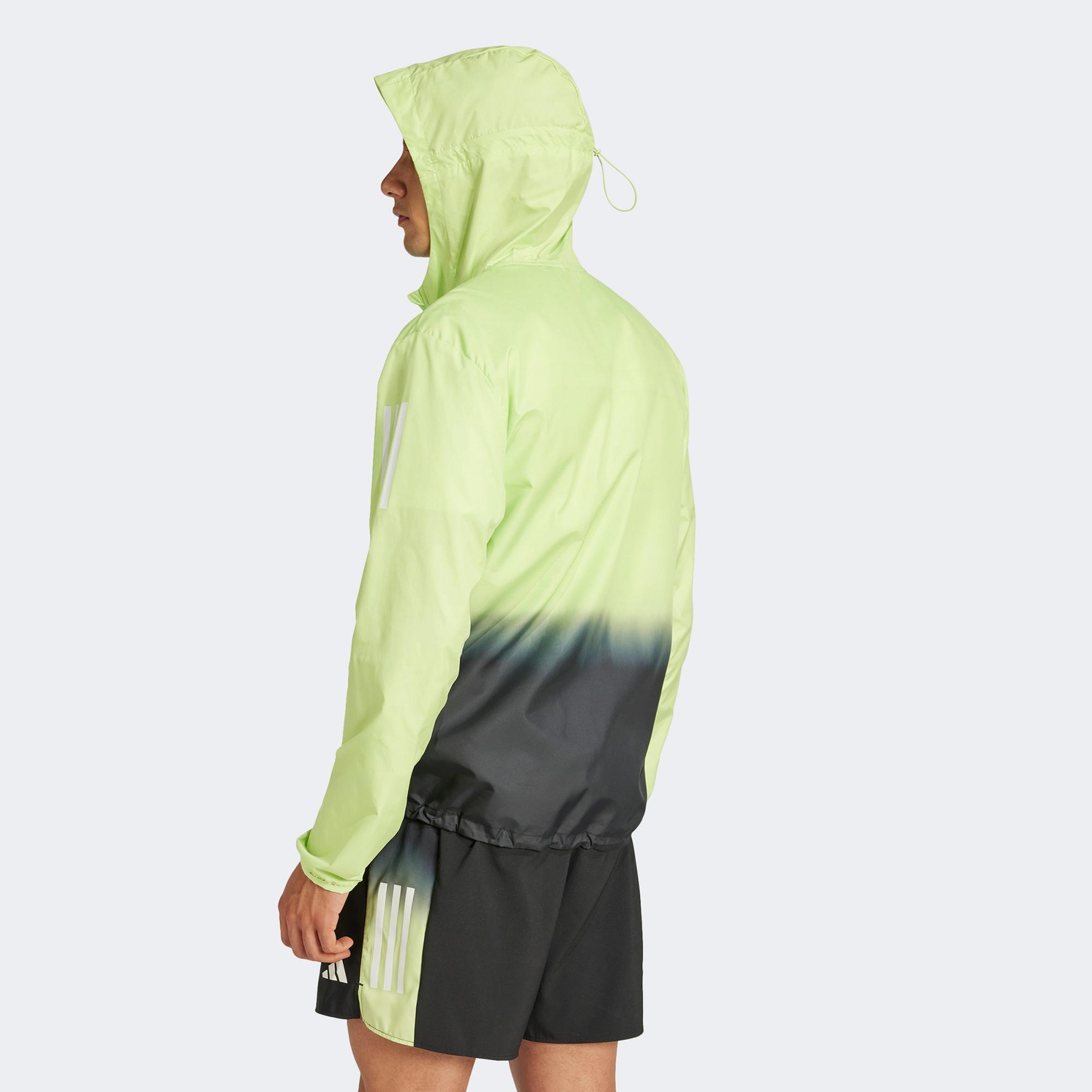 adidas Own the Run Colorblock Erkek Yeşil Ceket