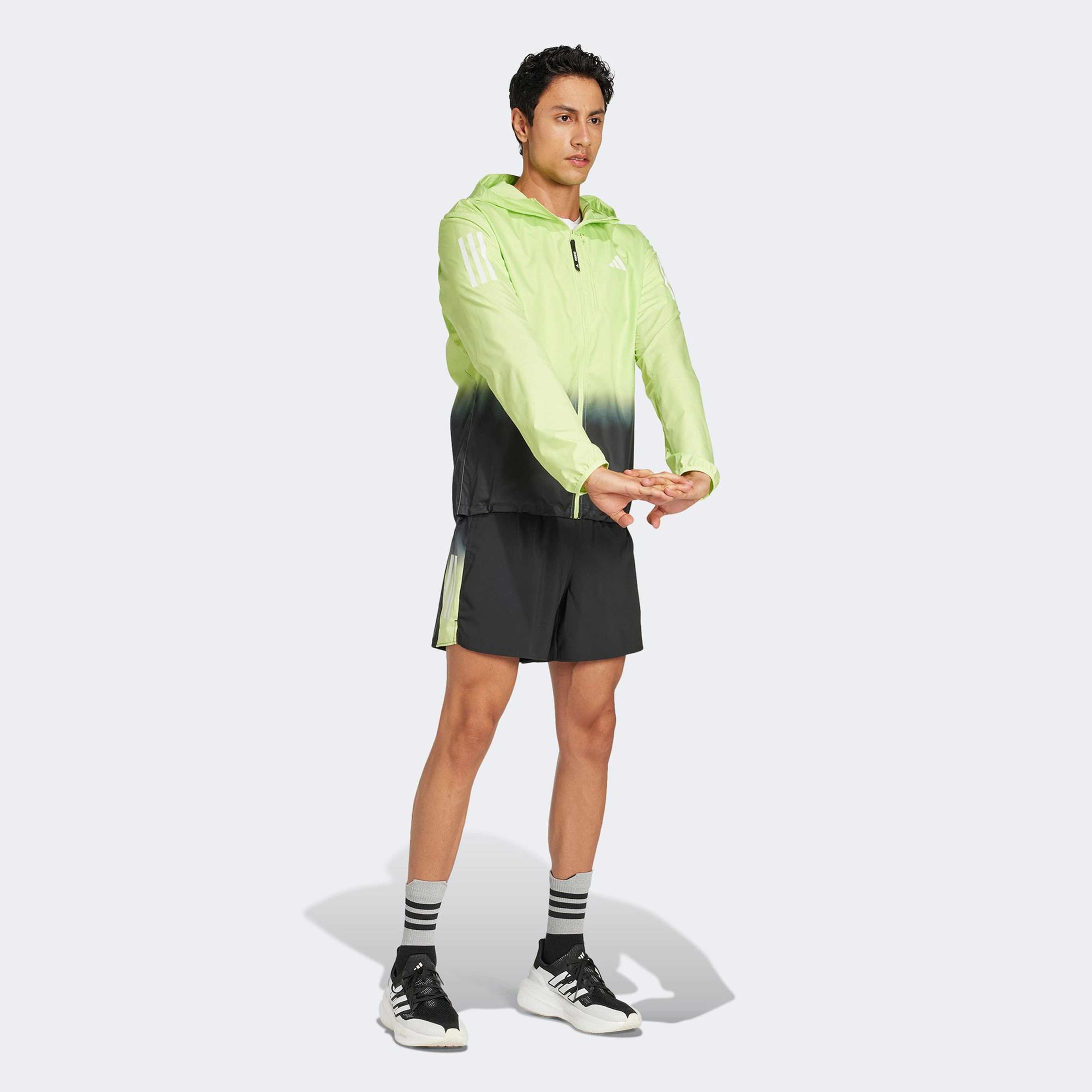 adidas Own the Run Colorblock Erkek Yeşil Ceket