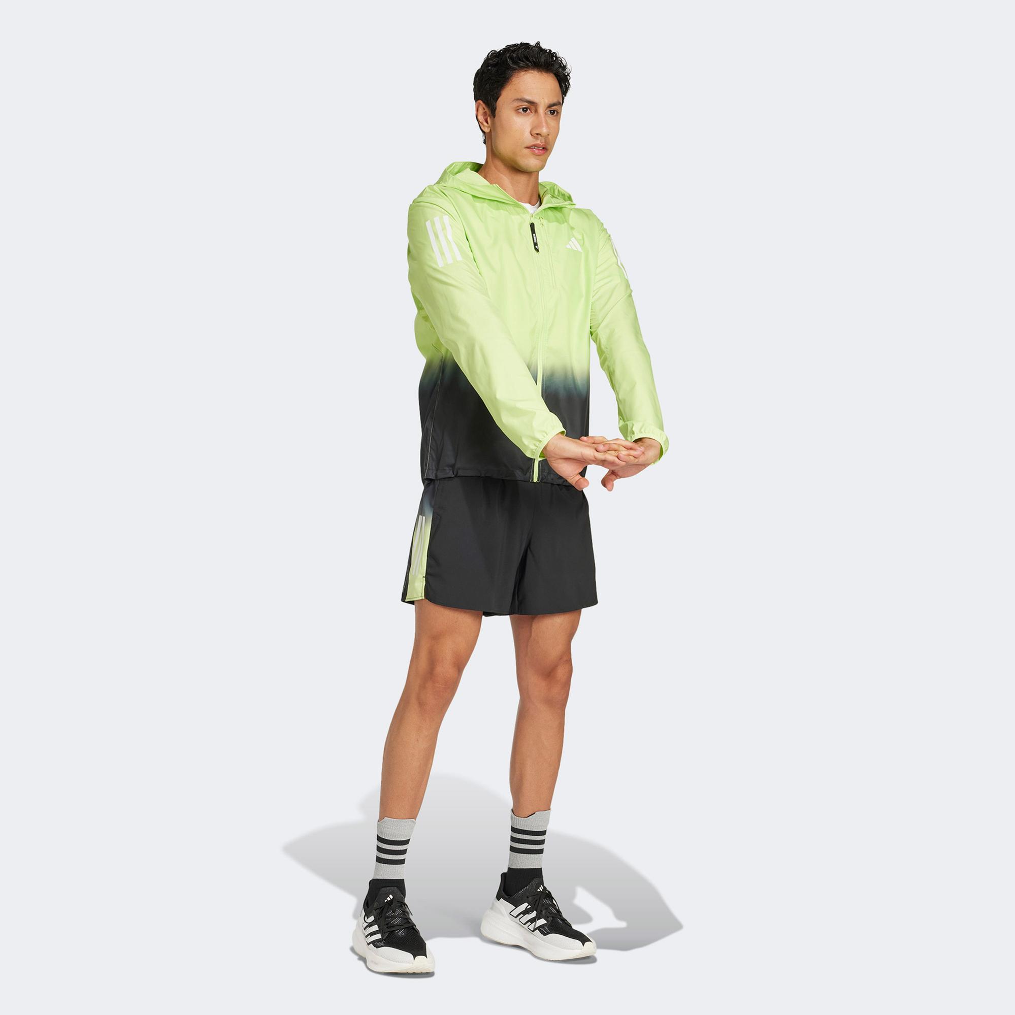 adidas Own the Run Colorblock Erkek Yeşil Ceket