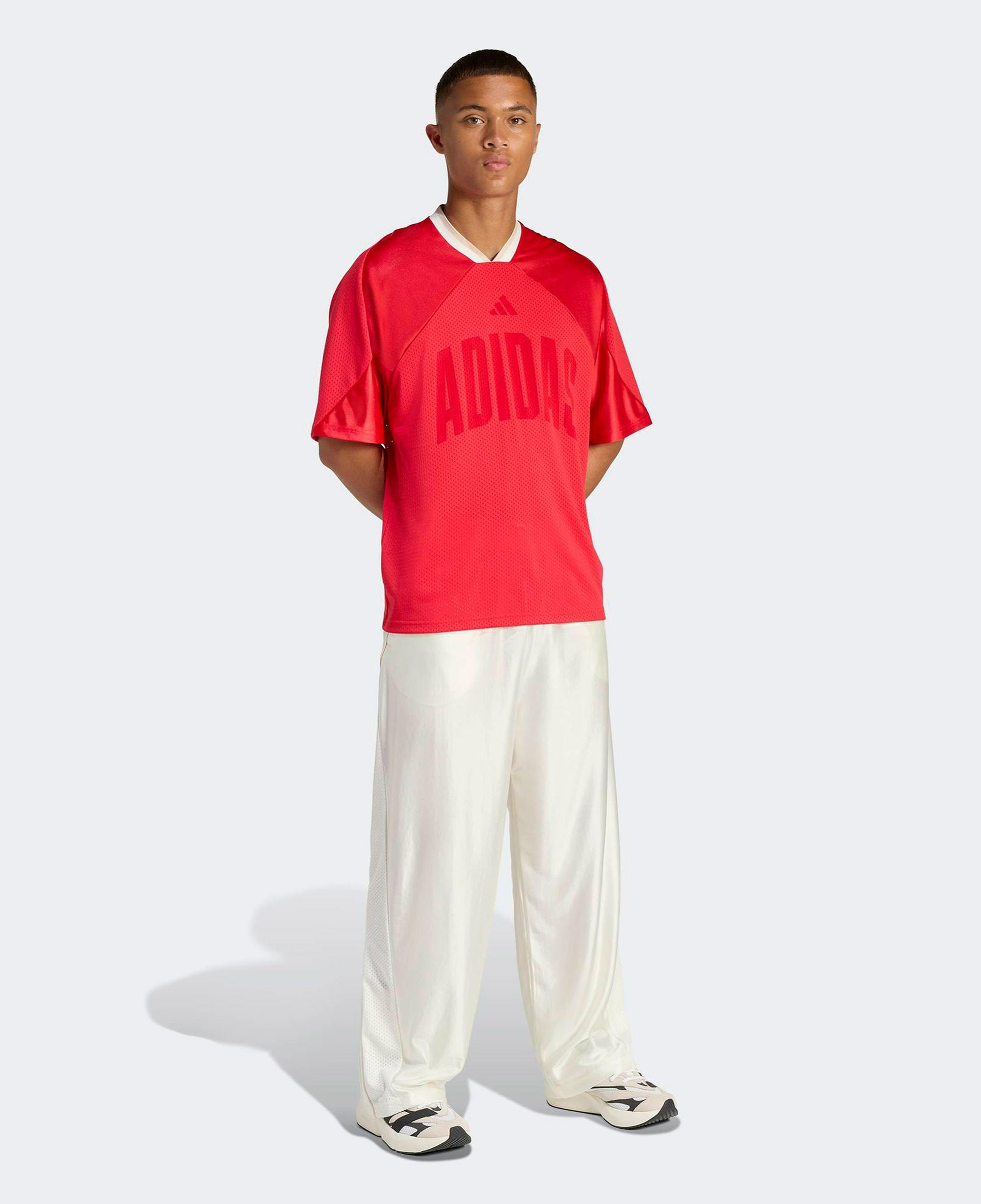 adidas Stadium Grafik Baskılı File Erkek Kırmızı Antrenman T-Shirt