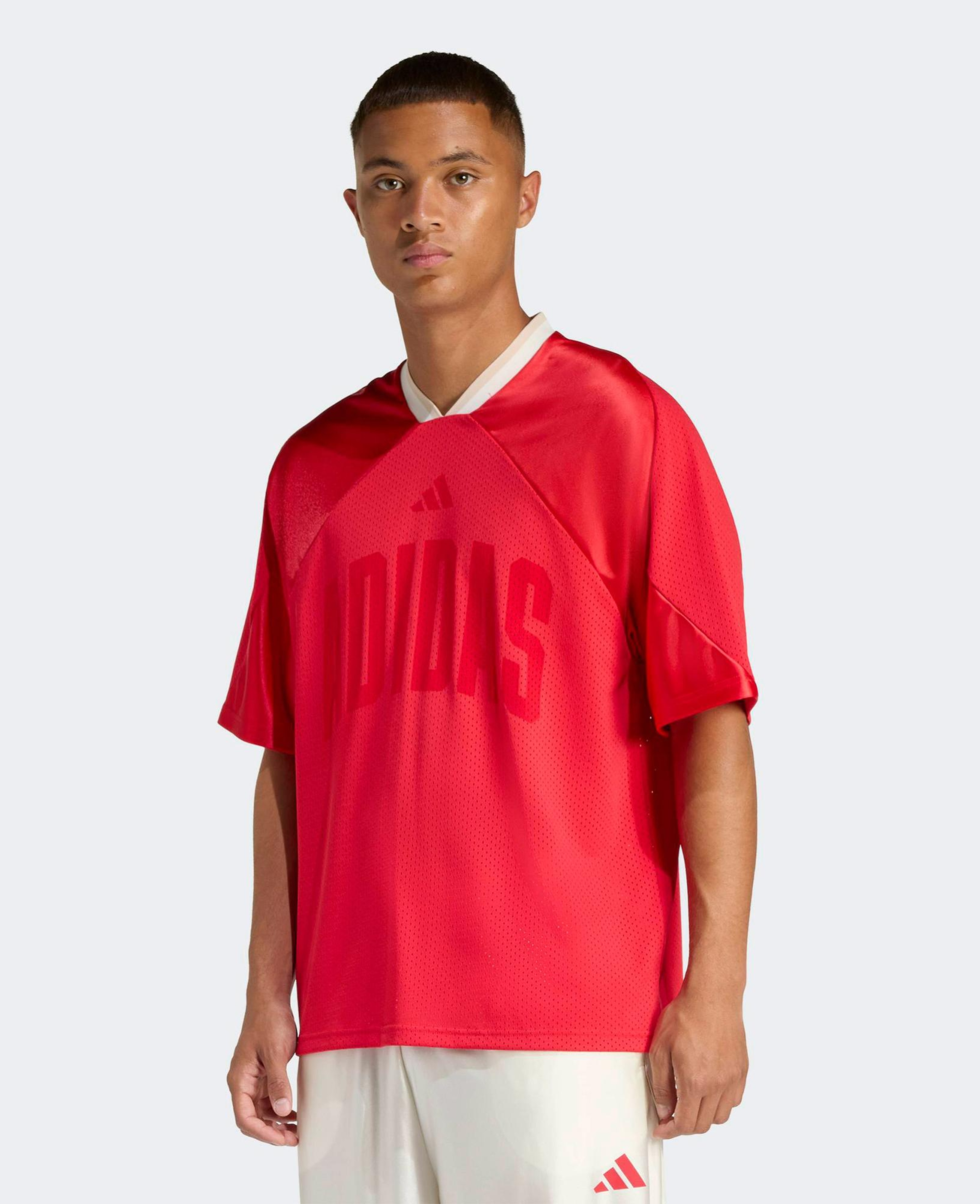 adidas Stadium Grafik Baskılı File Erkek Kırmızı Antrenman T-Shirt