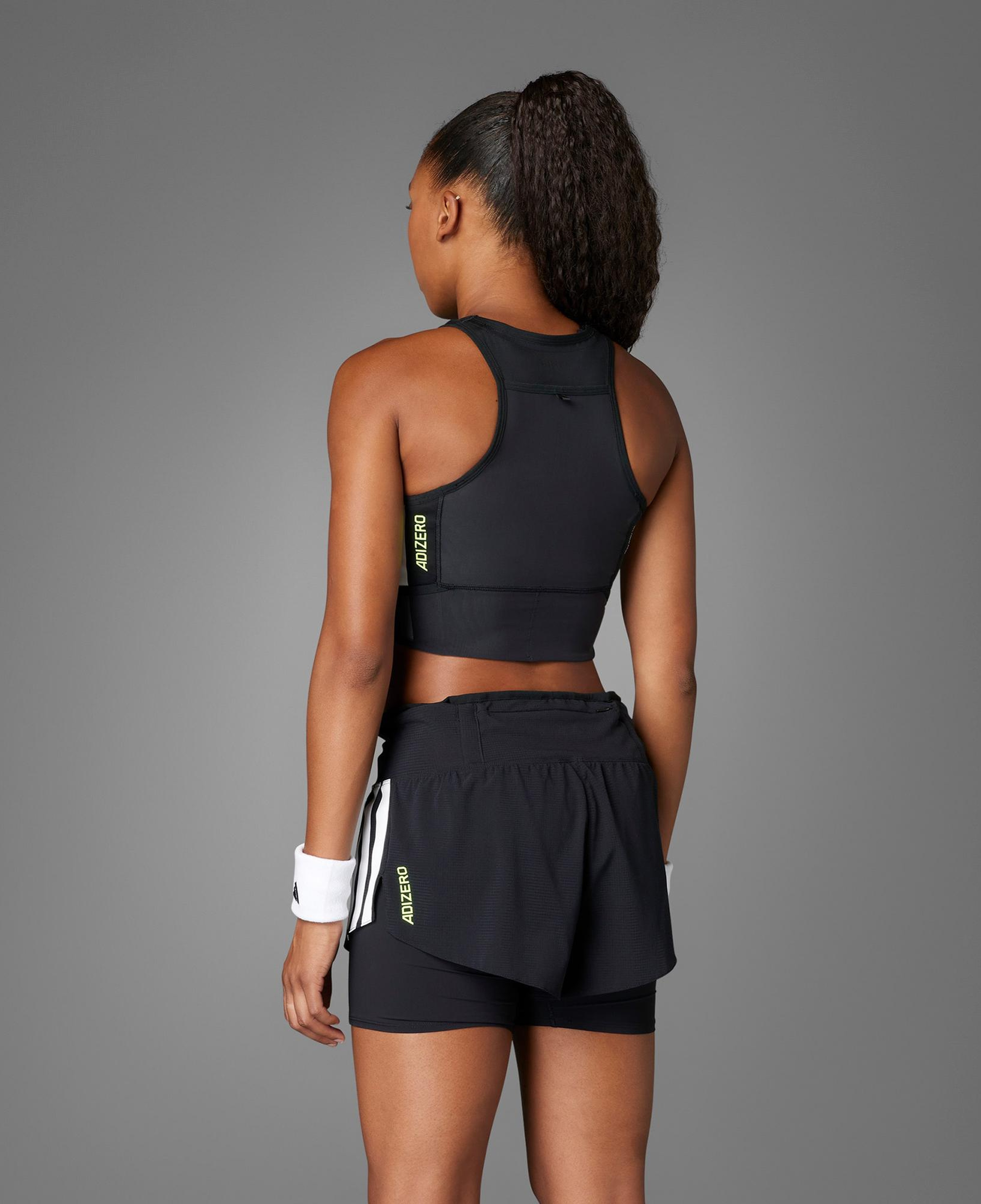 adidas Adizero Running Gel Pocket Crop Kadın Siyah Koşu Atlet