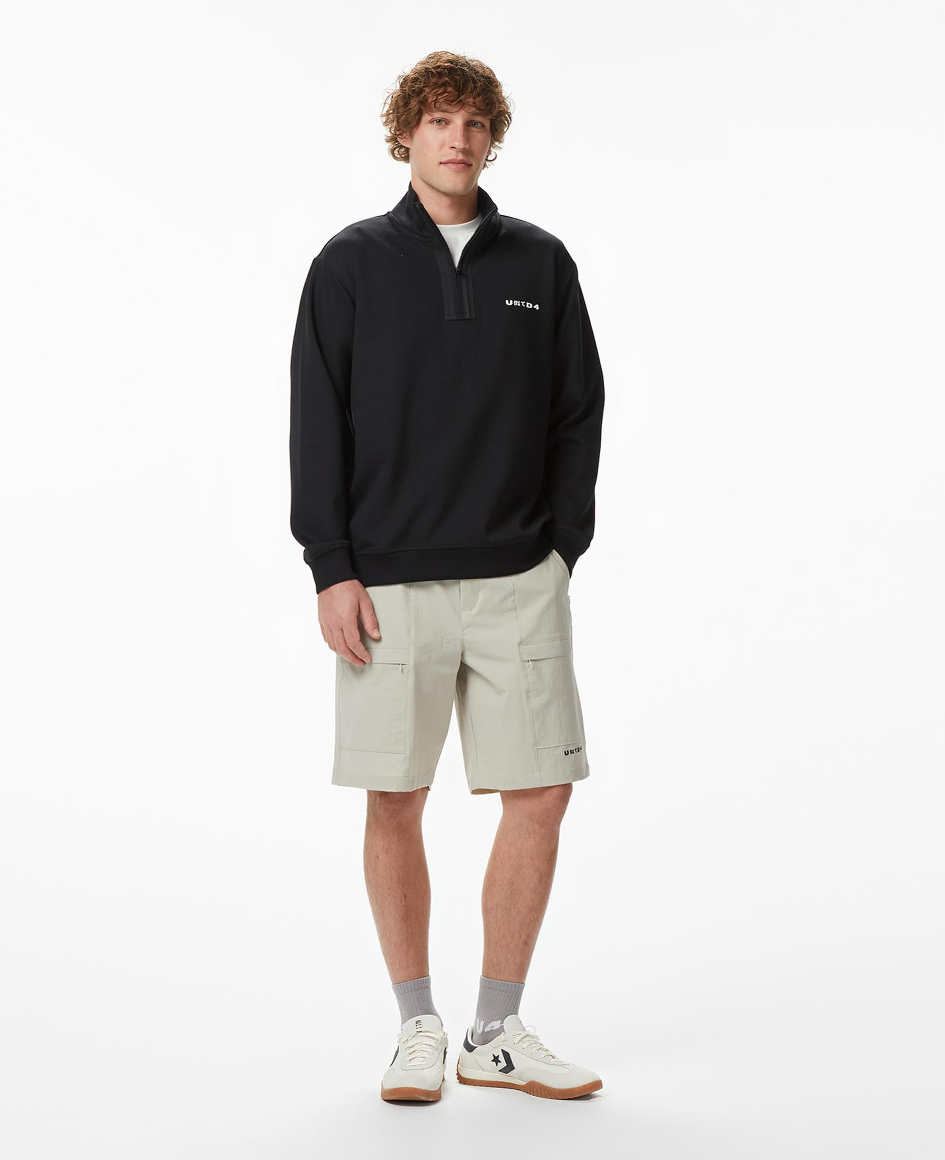 UNITED4 Regular Fit Erkek Siyah Sweatshirt