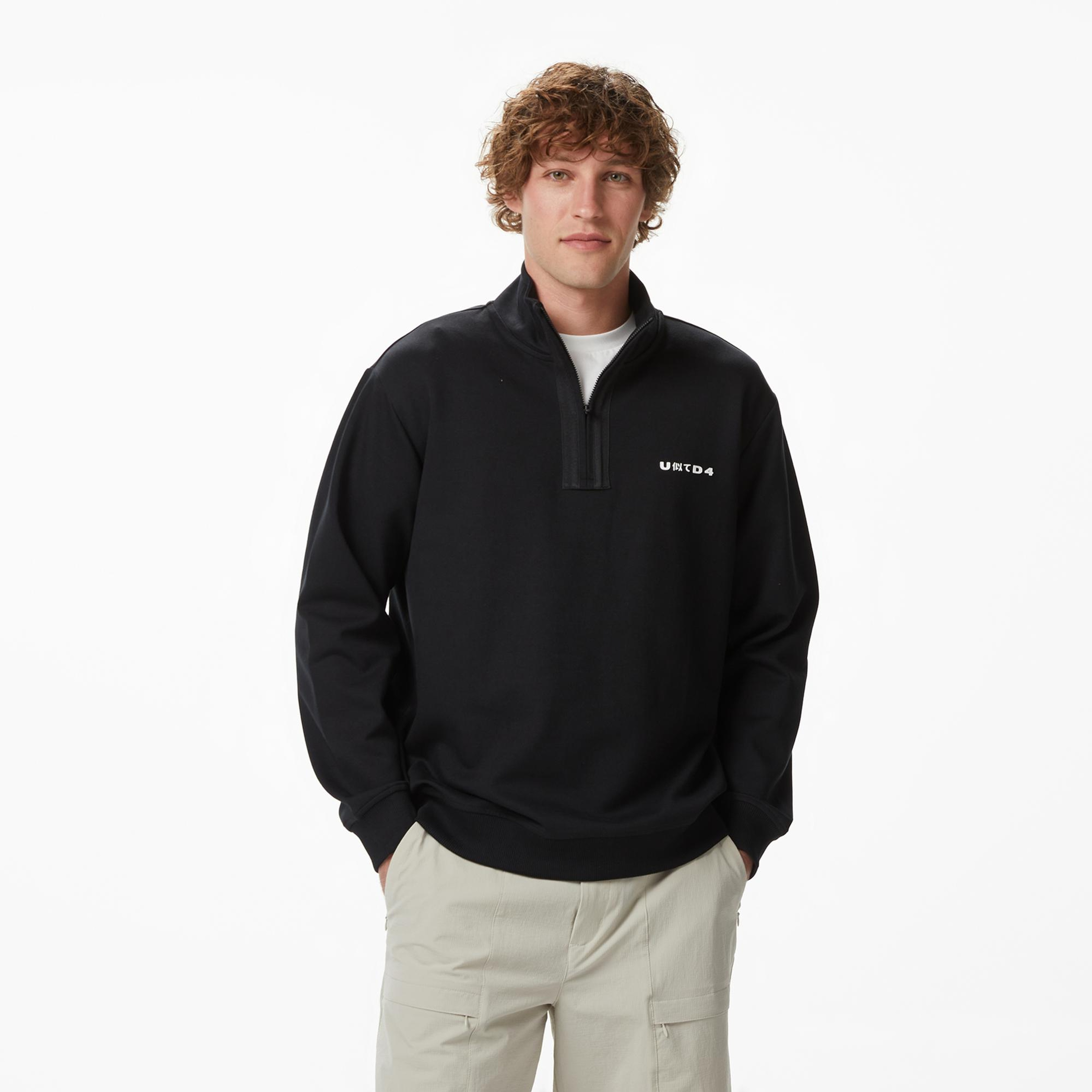 UNITED4 Regular Fit Erkek Siyah Sweatshirt