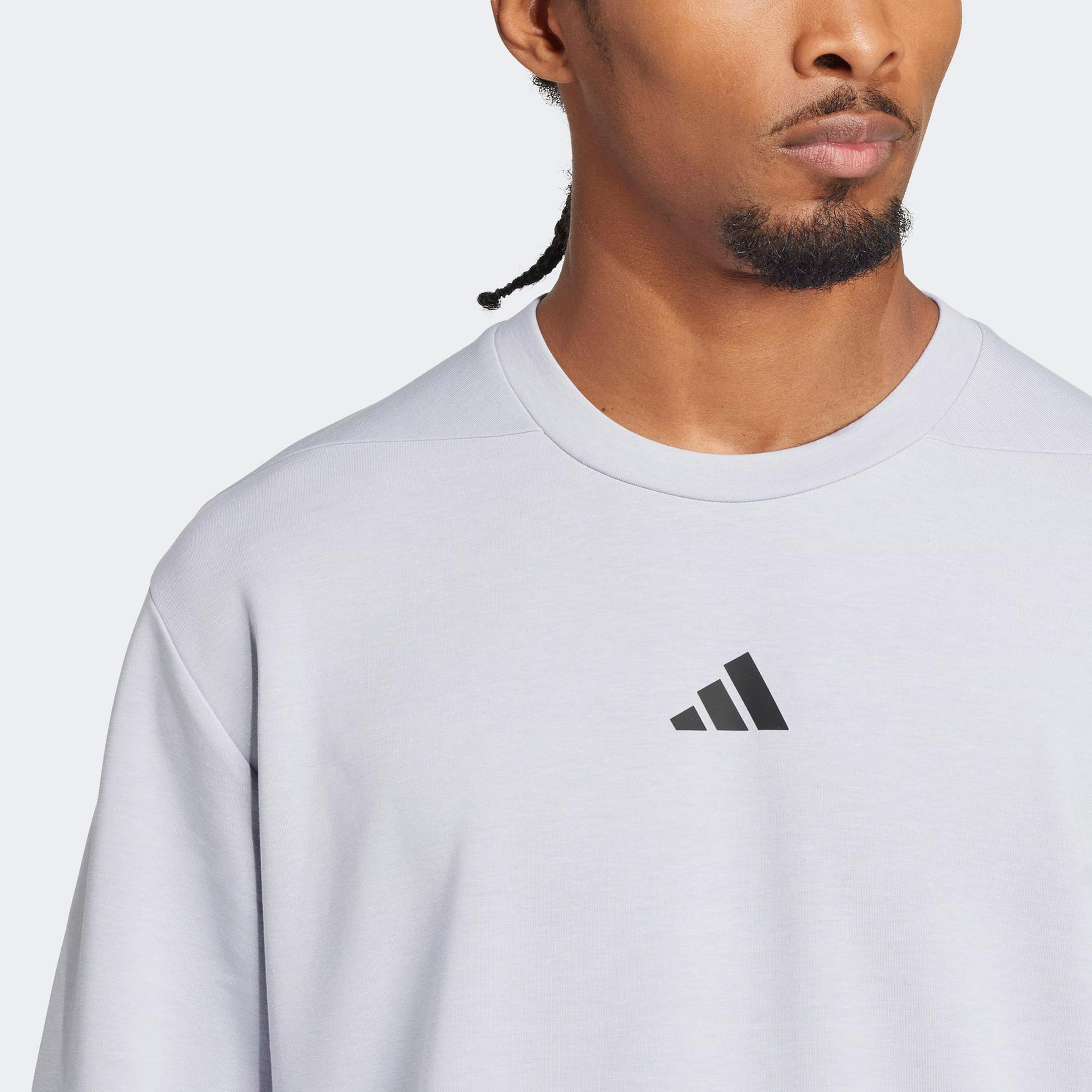 adidas Designed For Training Crew Erkek Gri Antrenman Sweatshirt