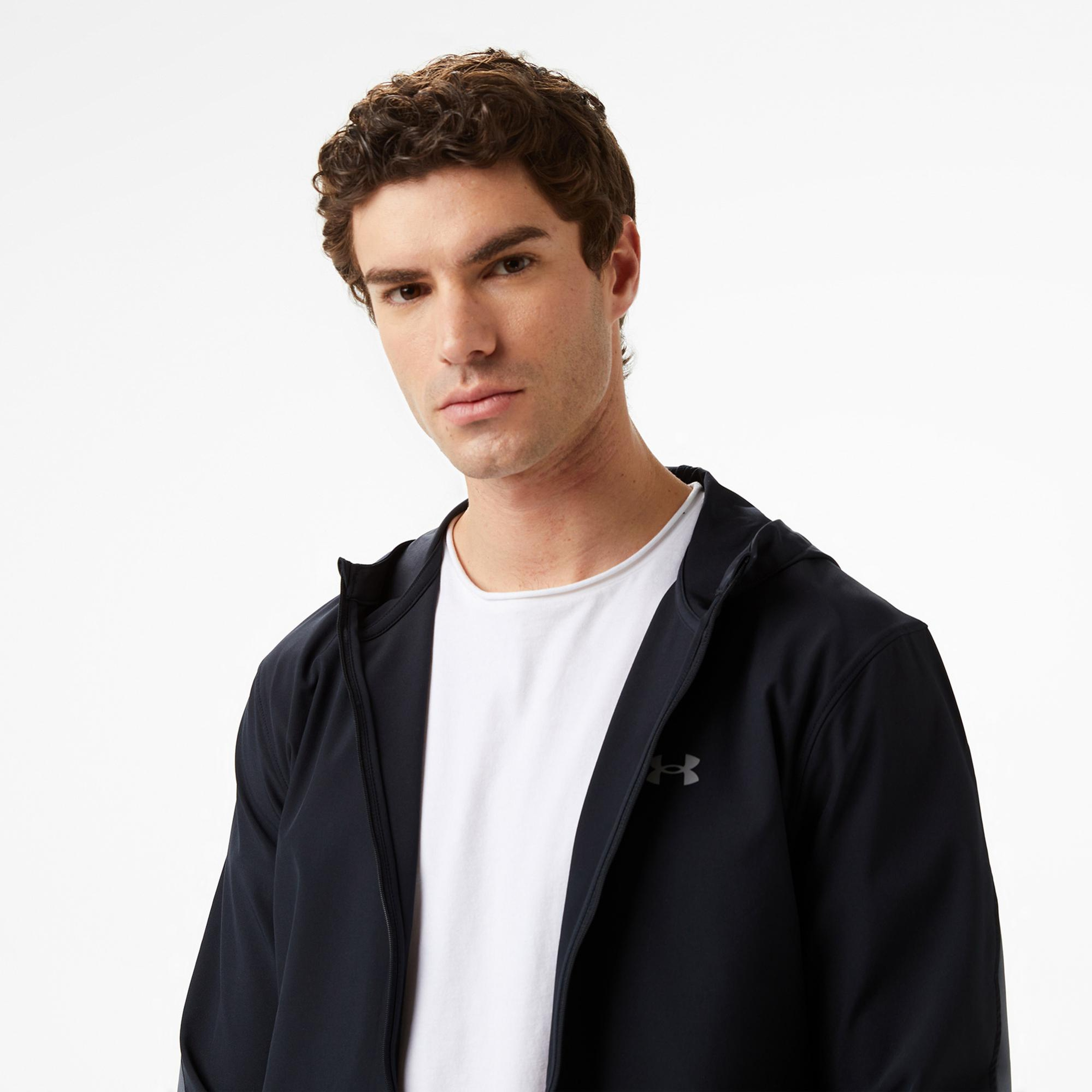 Under Armour Elociti Storm Hooded Erkek Siyah Koşu Ceketi