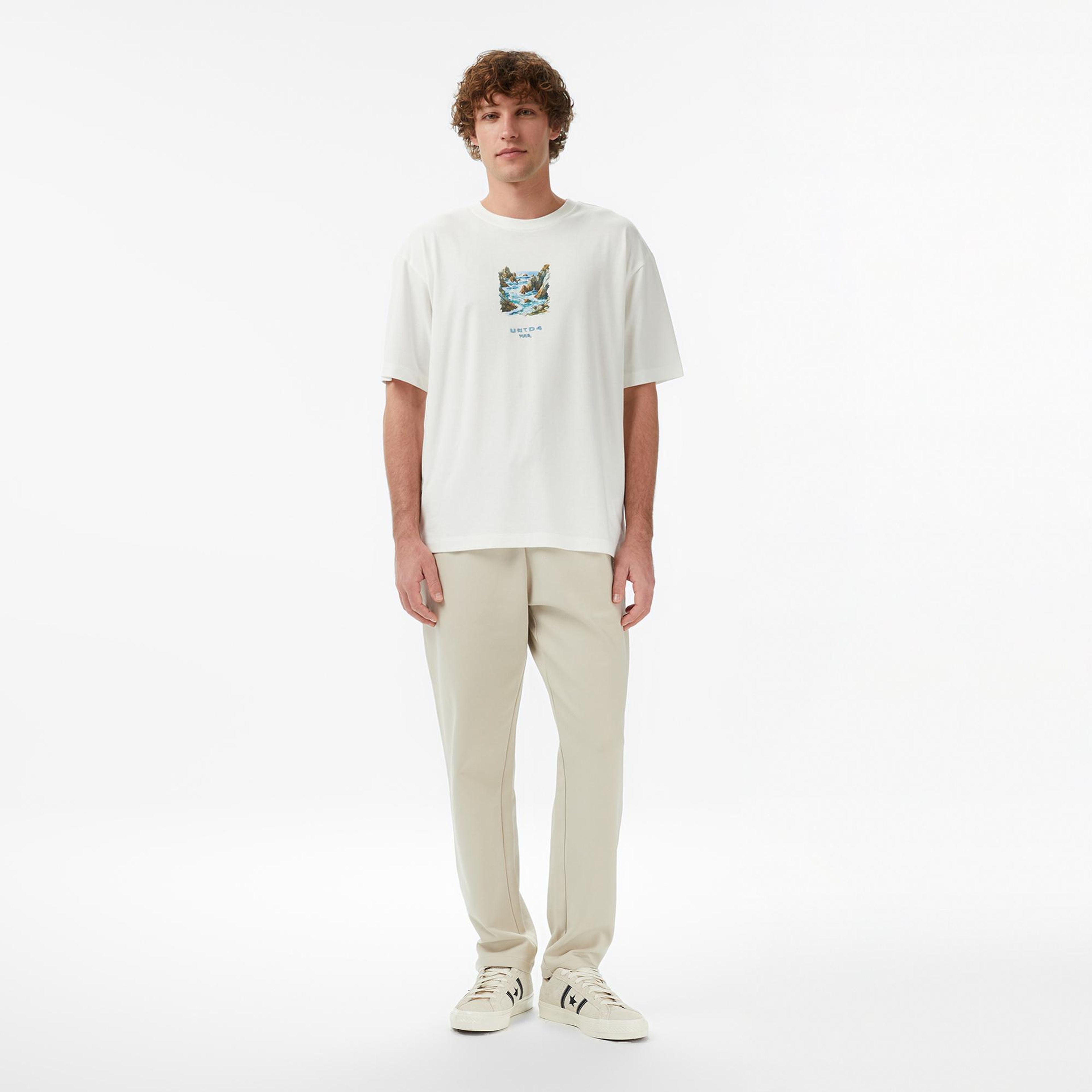 UNITED4 Regular Fit Erkek Bej T-Shirt