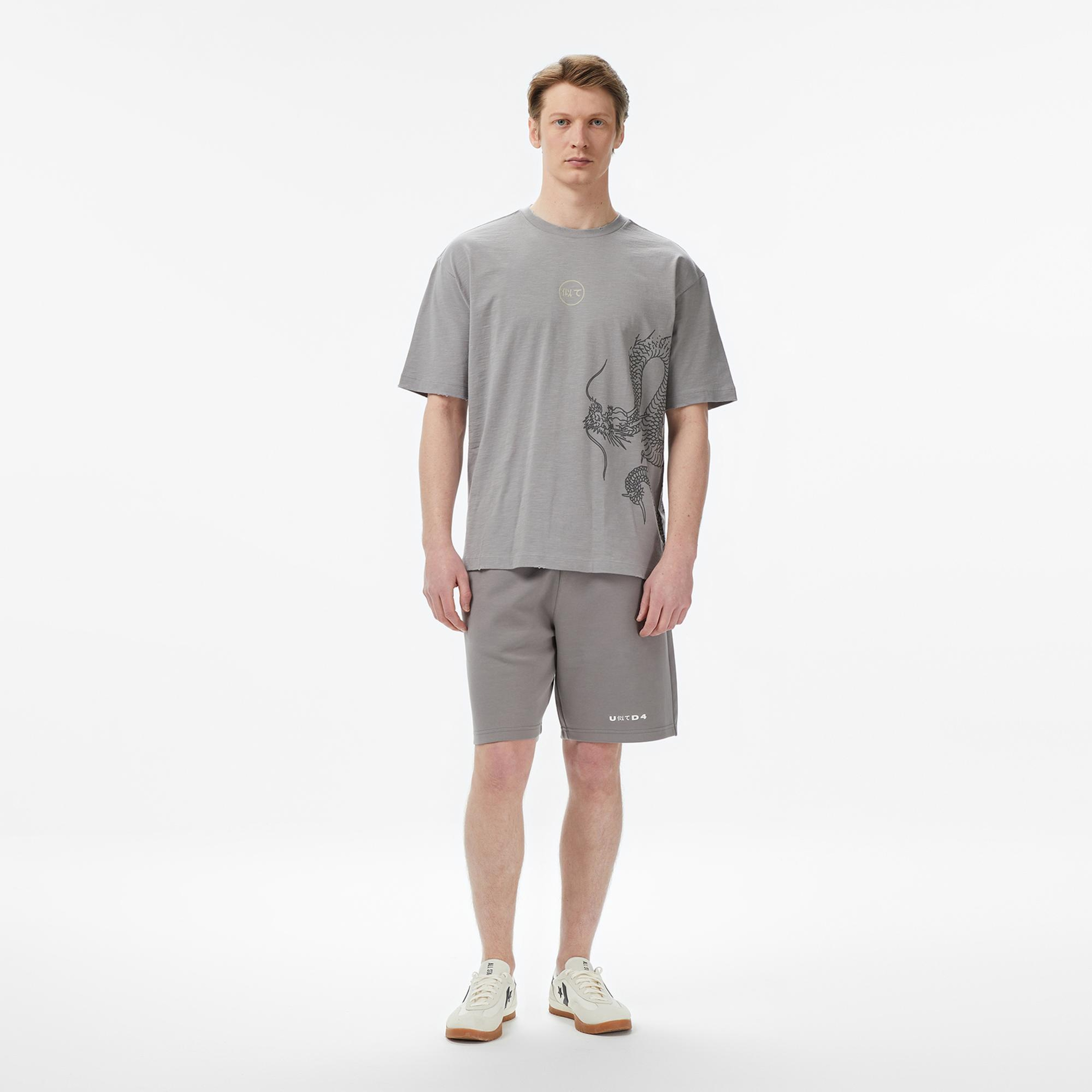 UNITED4 Regular Fit Erkek Gri T-Shirt