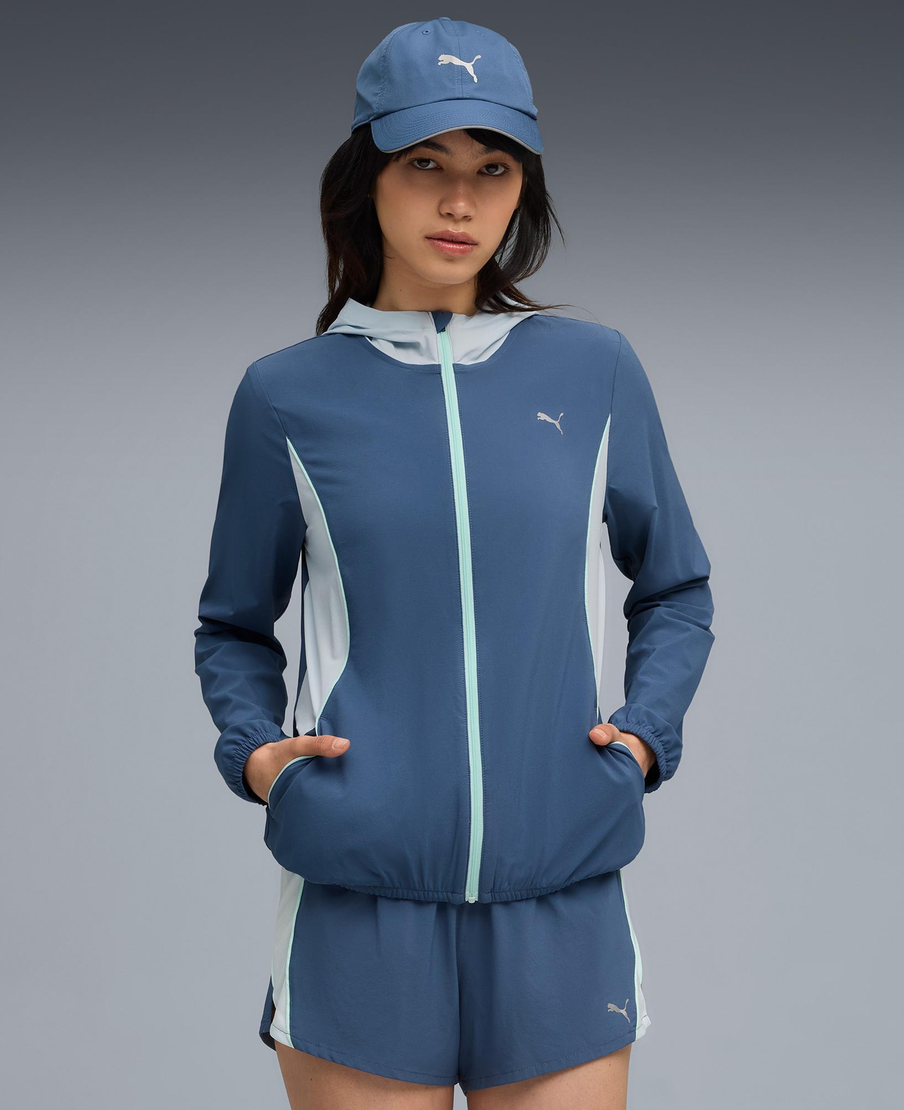 Puma Run Velocity Woven Kadın Lacivert Koşu Ceketi