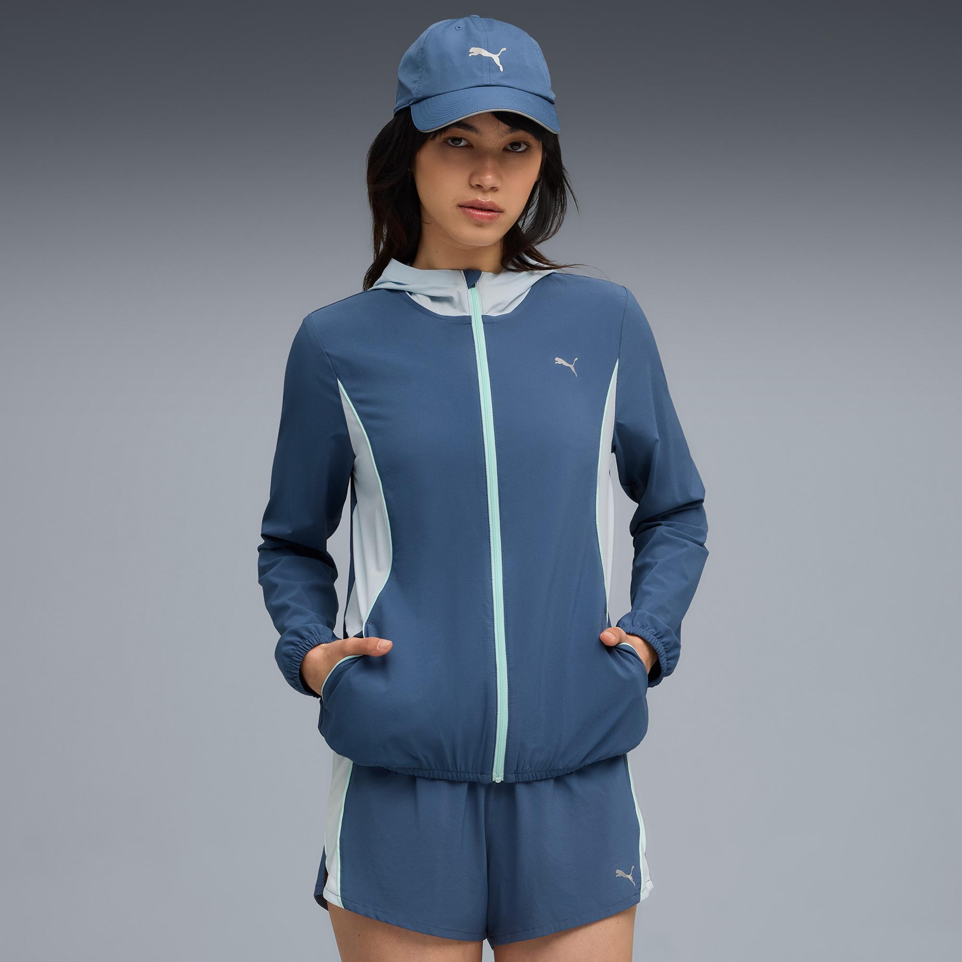 Puma Run Velocity Woven Kadın Lacivert Koşu Ceketi
