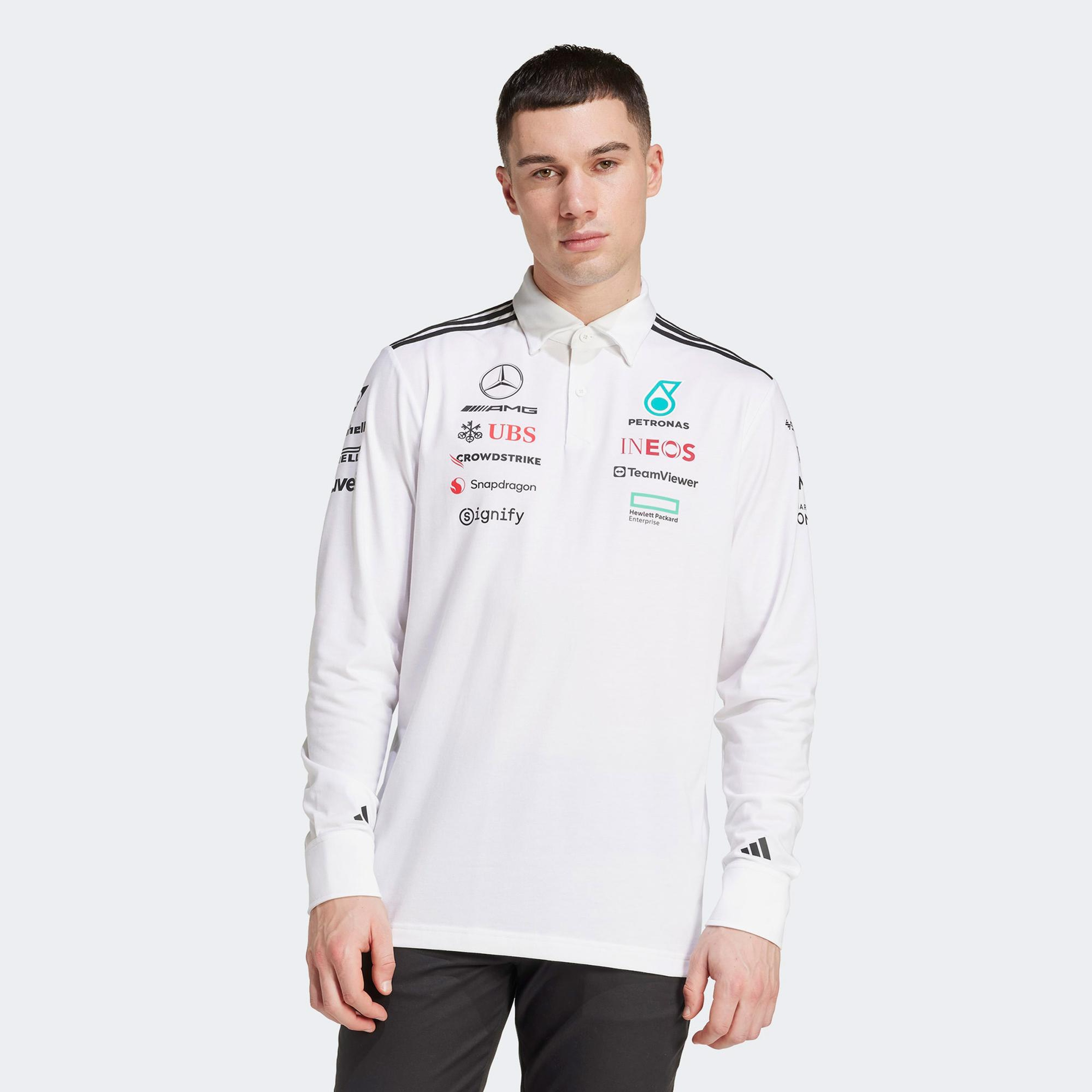 adidas Mercedes Amg Petronas Formula One Team Erkek Beyaz Motorsport Sweatshirt