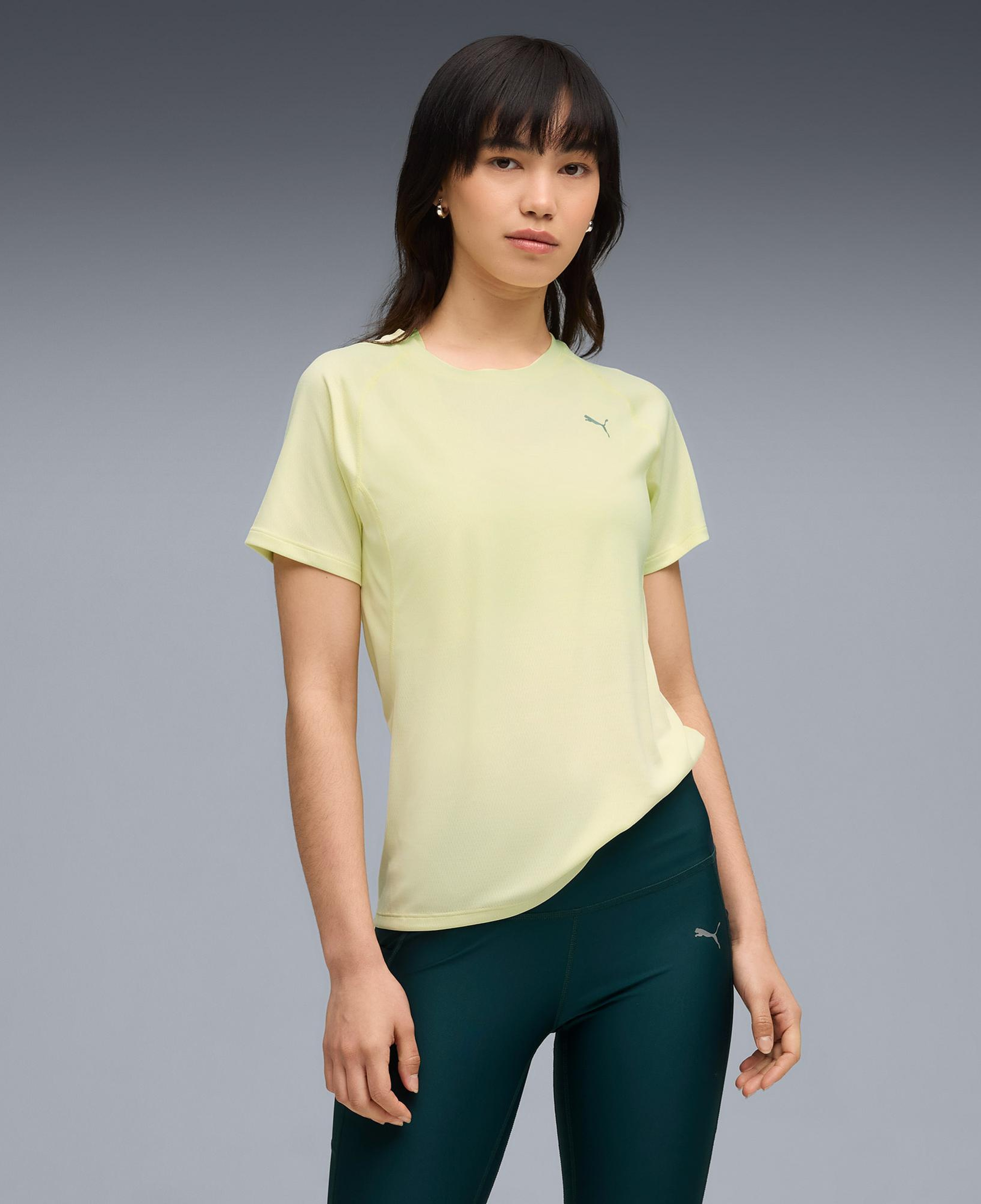 Puma Run Velocity W (Poly) Kadın Sarı Koşu T-Shirt