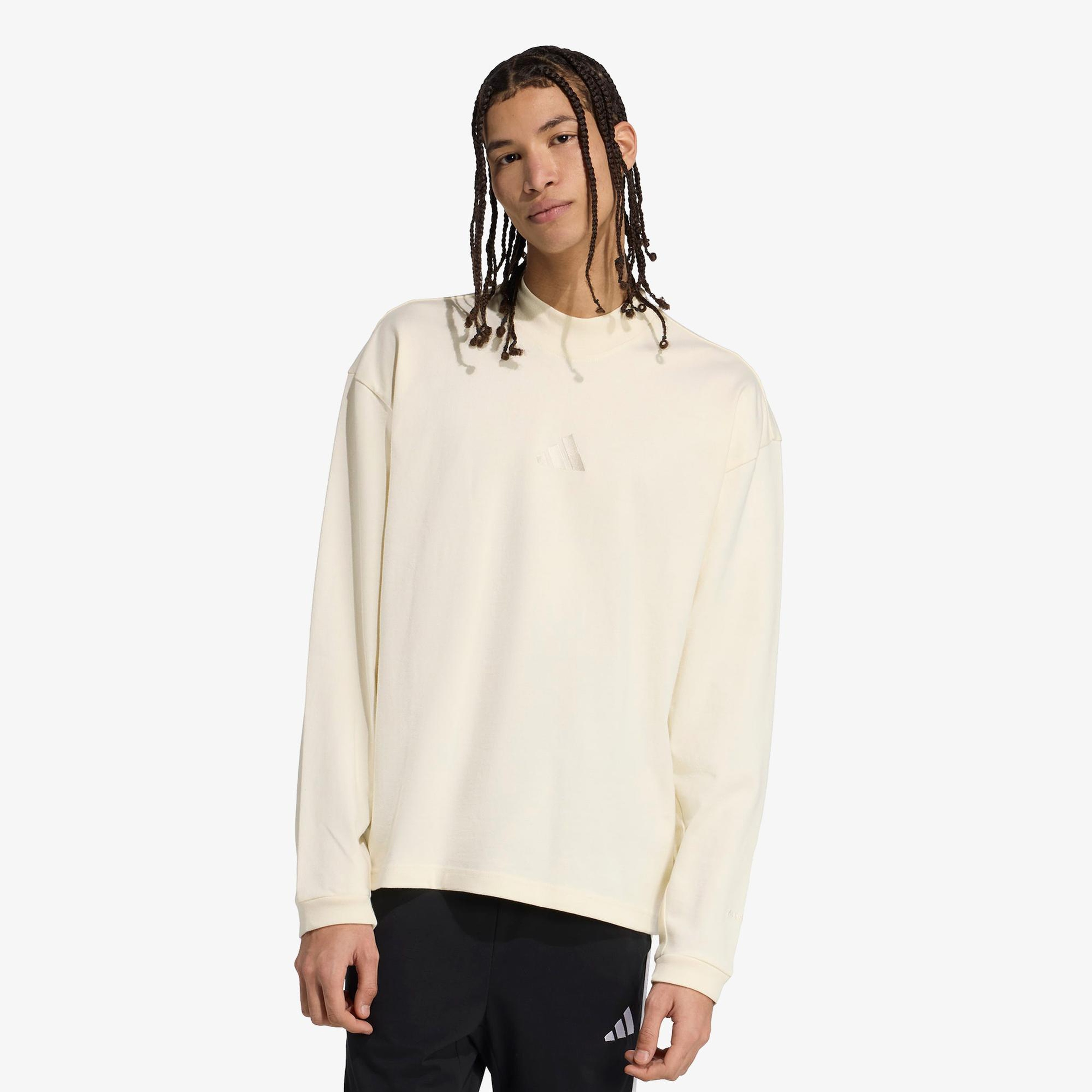 adidas All Szn Luxe Turtleneck Long Sleeve Erkek Beyaz Sweatshirt