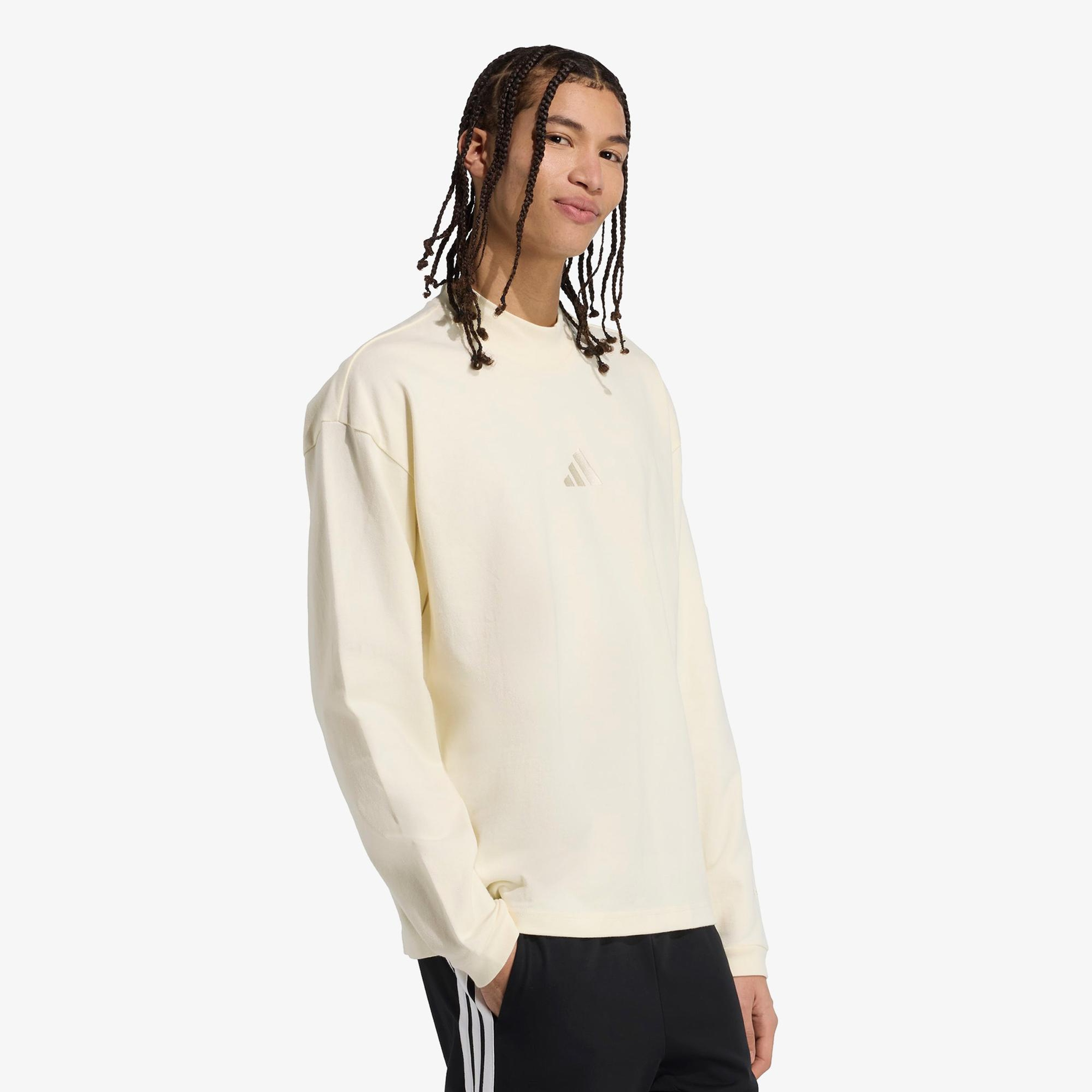 adidas All Szn Luxe Turtleneck Long Sleeve Erkek Beyaz Sweatshirt