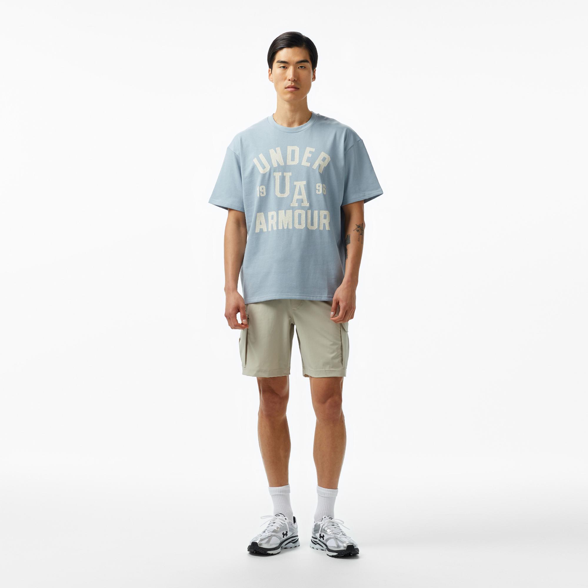 Under Armour Heavyweight Varsity Oversize Erkek Mavi T-Shirt