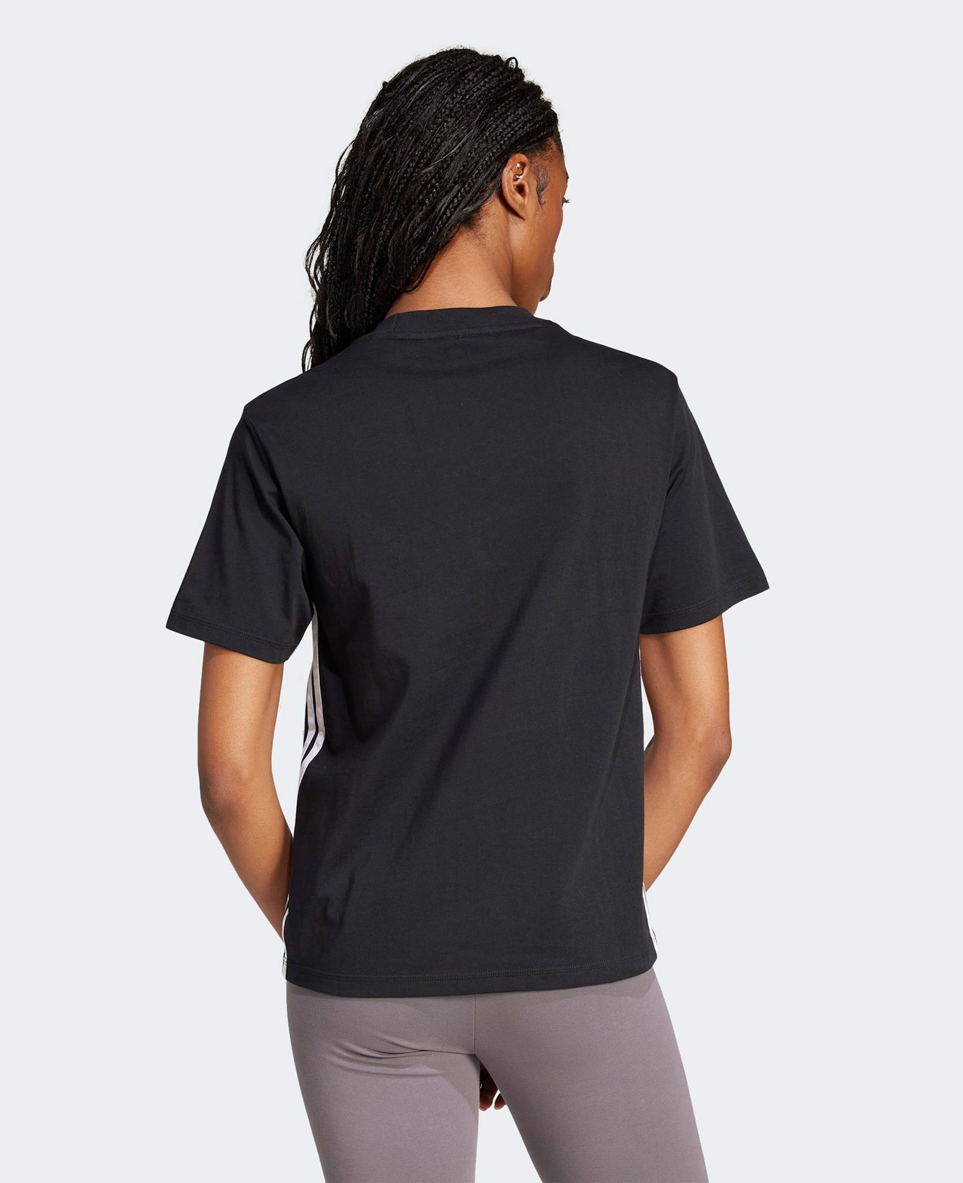 adidas Essentials 3 Stripes Cotton Kadın Siyah T-Shirt