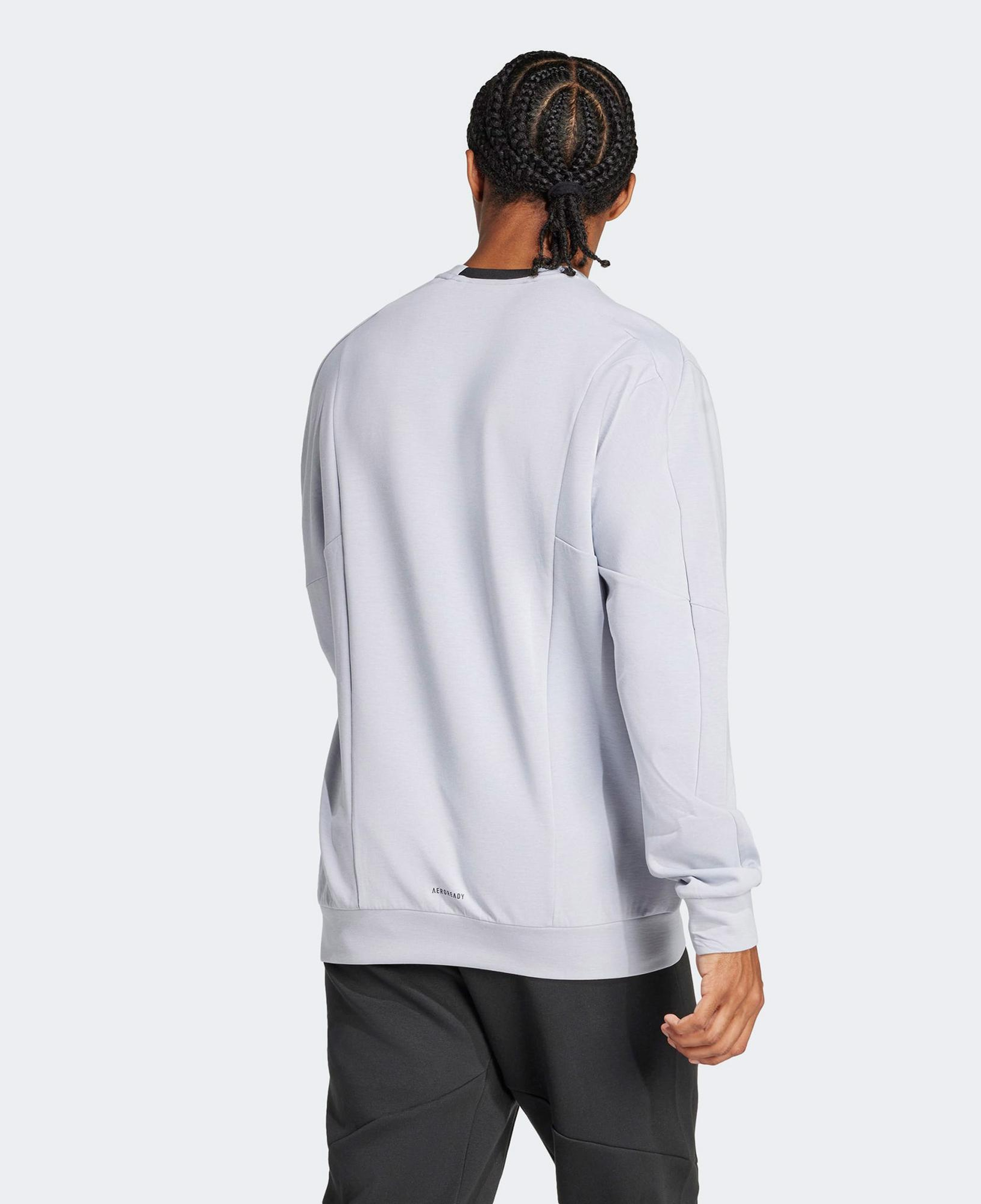 adidas Designed For Training Crew Erkek Gri Antrenman Sweatshirt