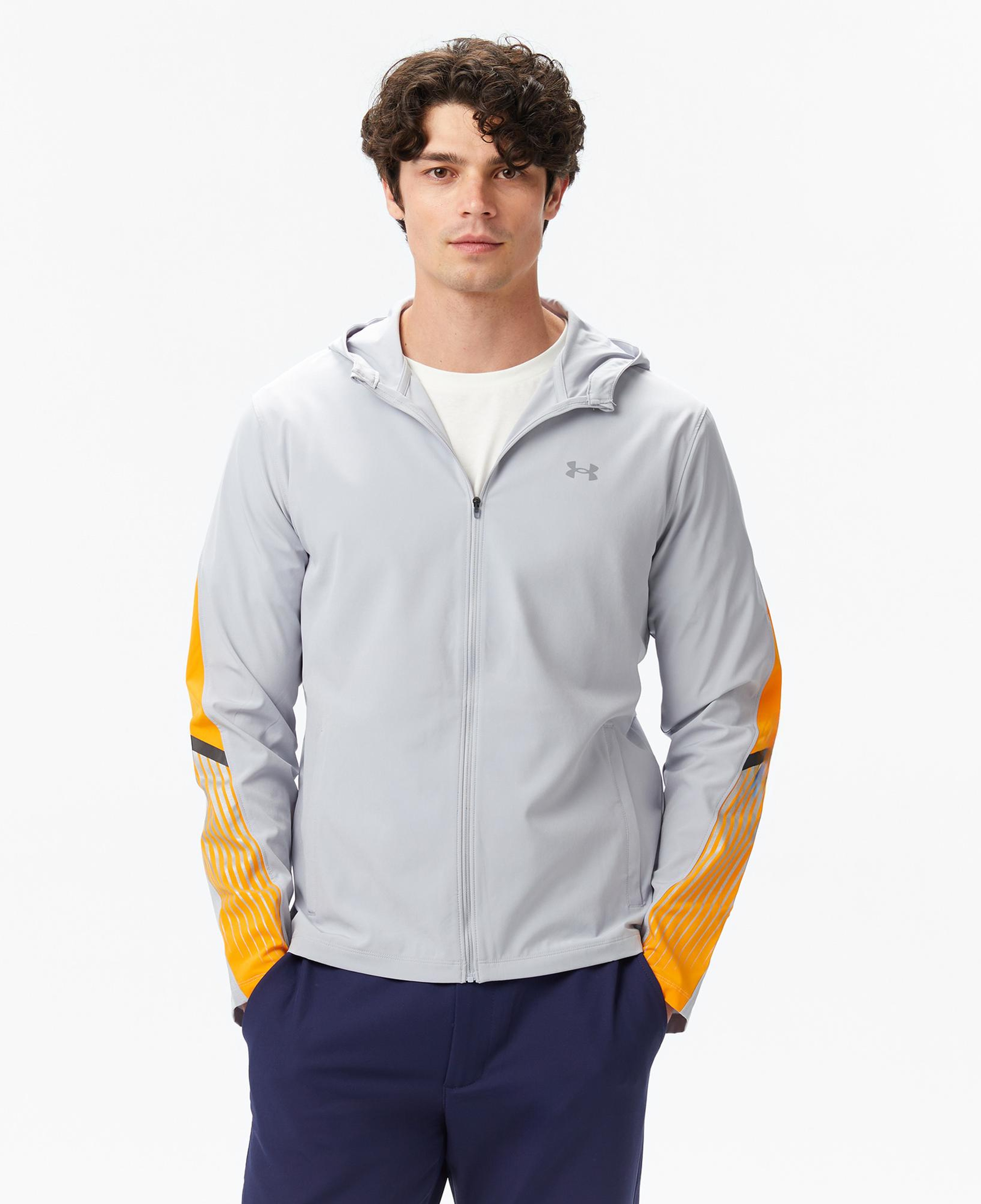 Under Armour Elociti Storm Hooded Erkek Gri Koşu Ceketi