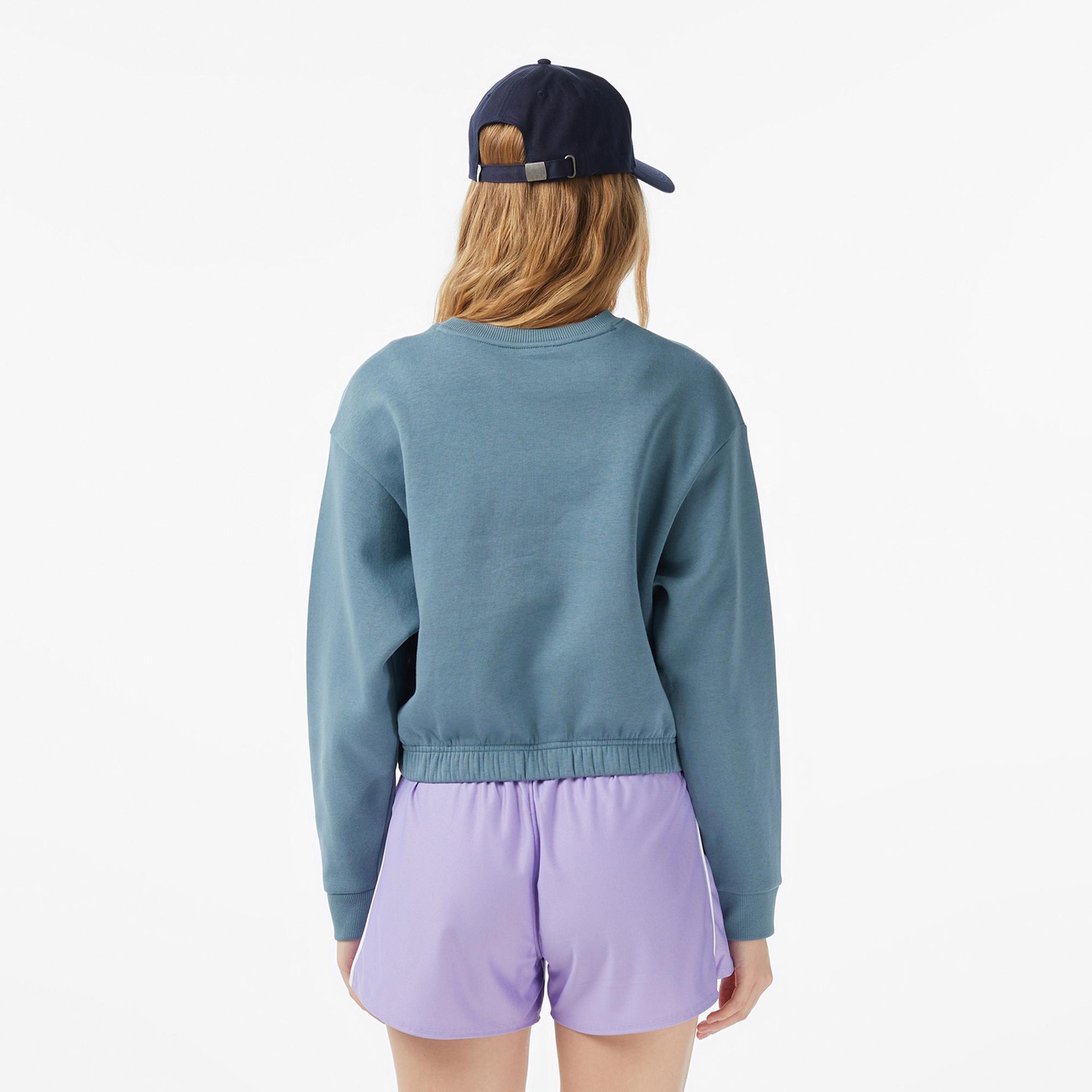 Under Armour Rial Fleece Piped Crew Kadın Mavi Sweatshirt