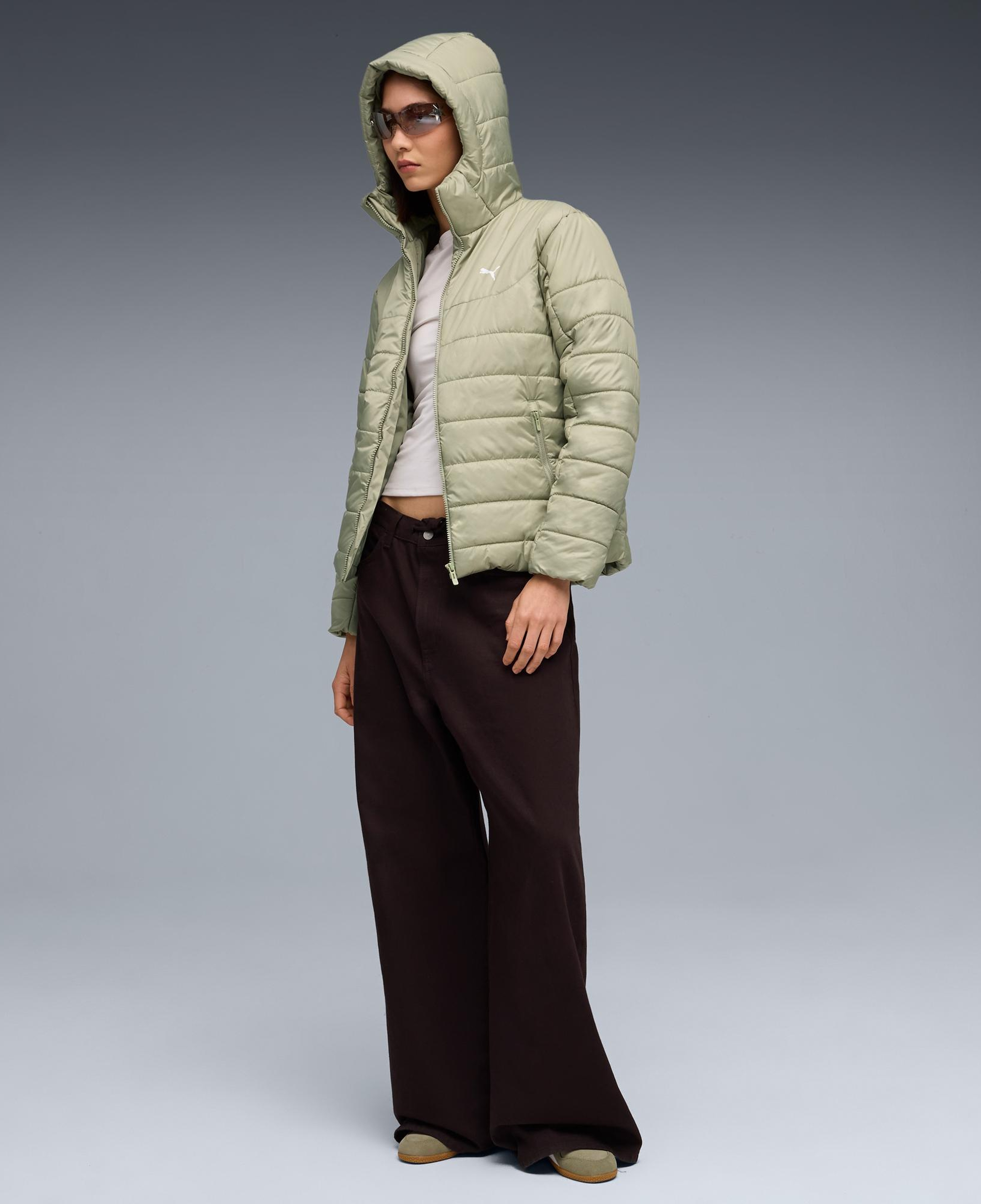 Puma Ess Hooded Padded Kadın Yeşil Mont