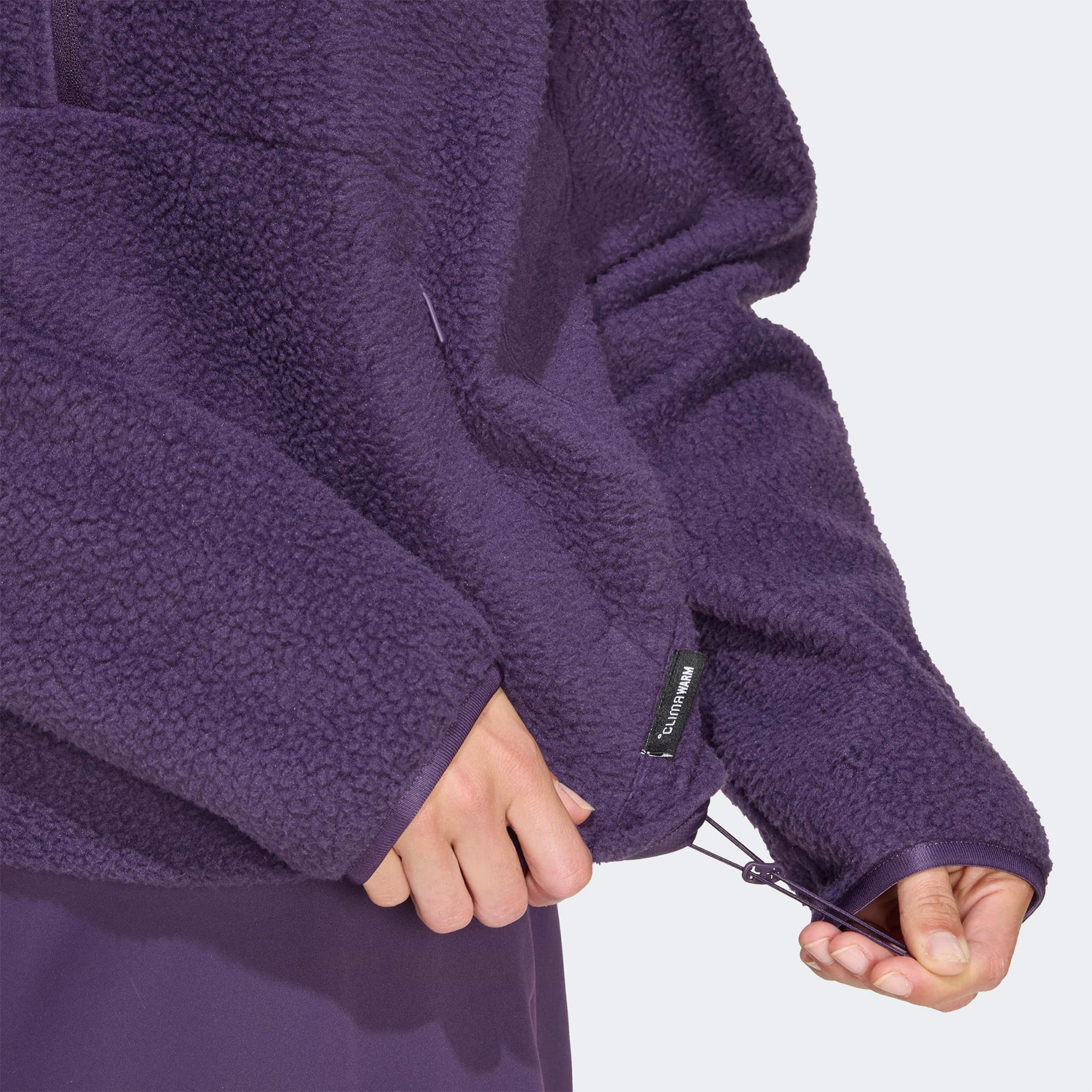 adidas City Tech High Pile Fleece Half Zip Kadın Mor Polar