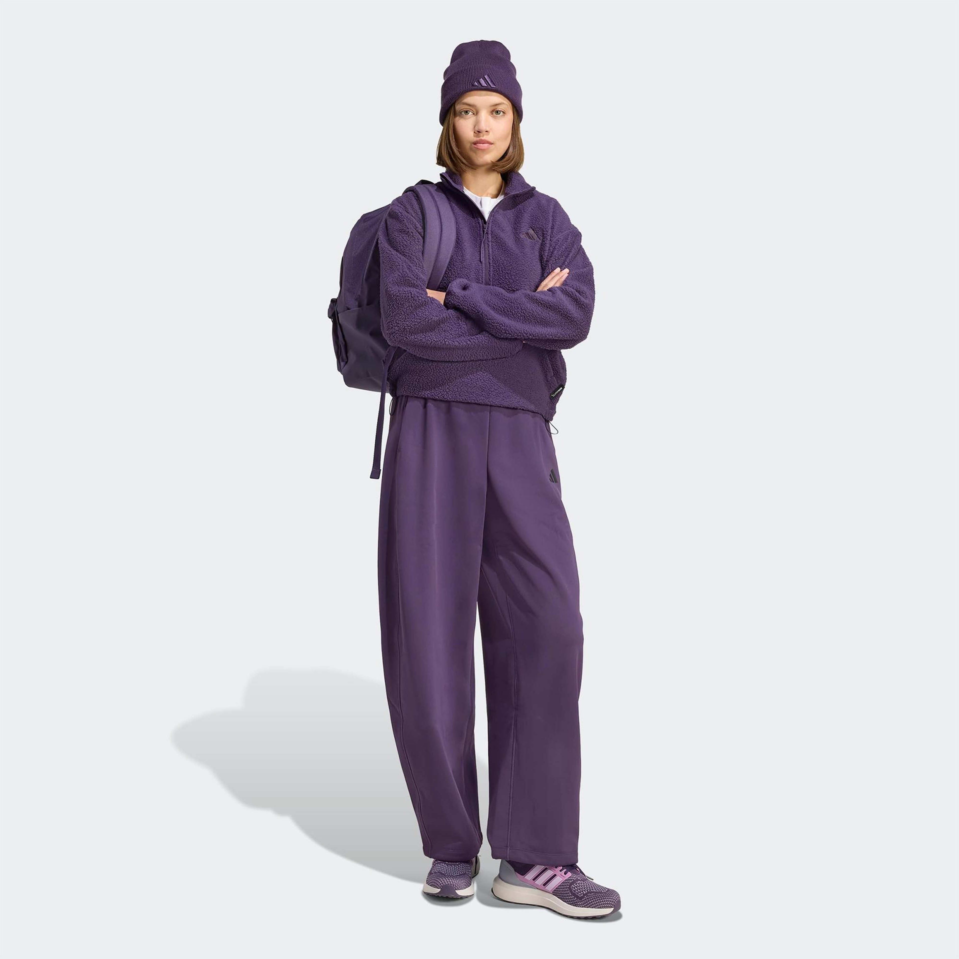 adidas City Tech High Pile Fleece Half Zip Kadın Mor Polar