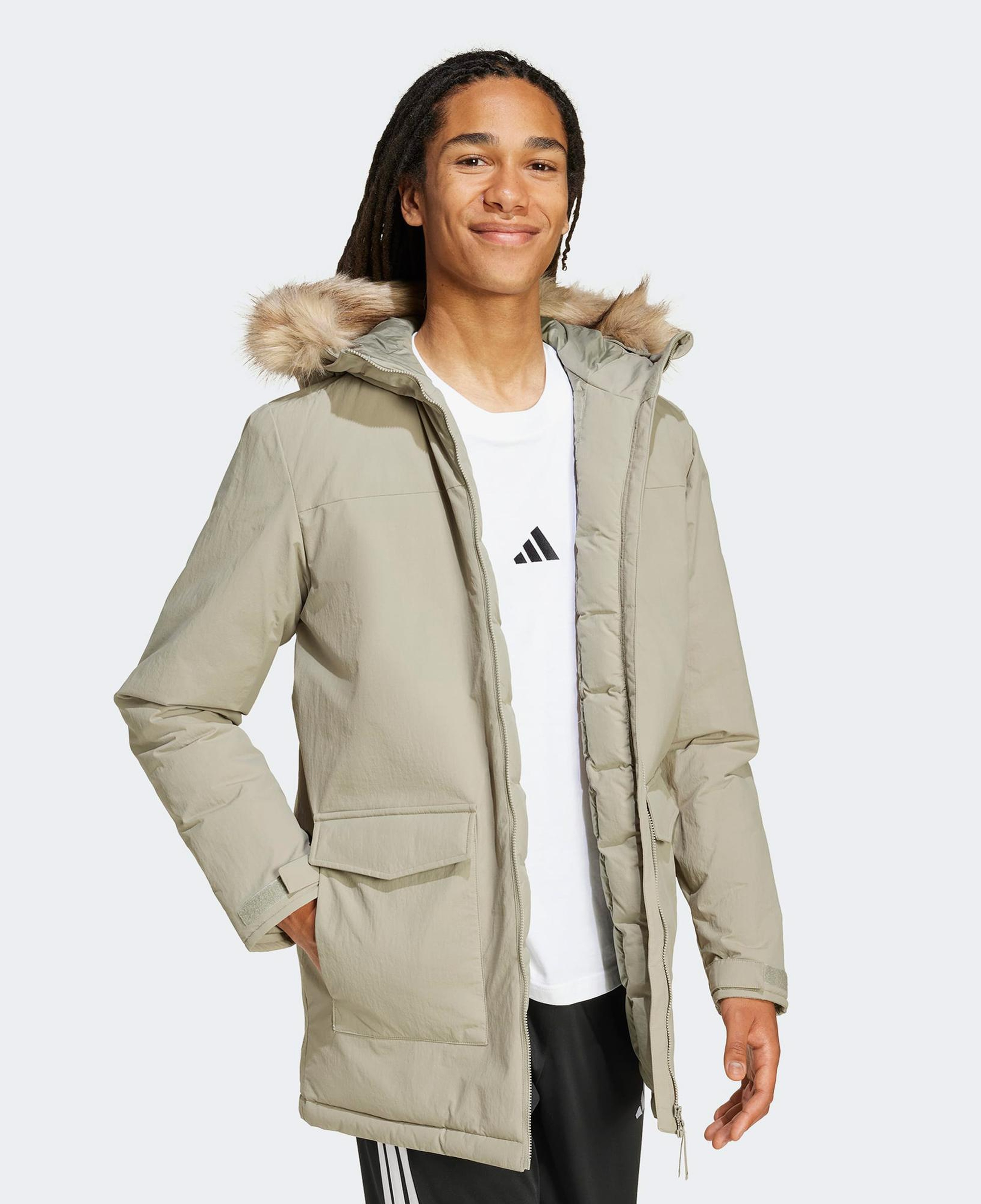 adidas Paveric Climawarm Kürk Erkek Yeşil Outdoor Montu