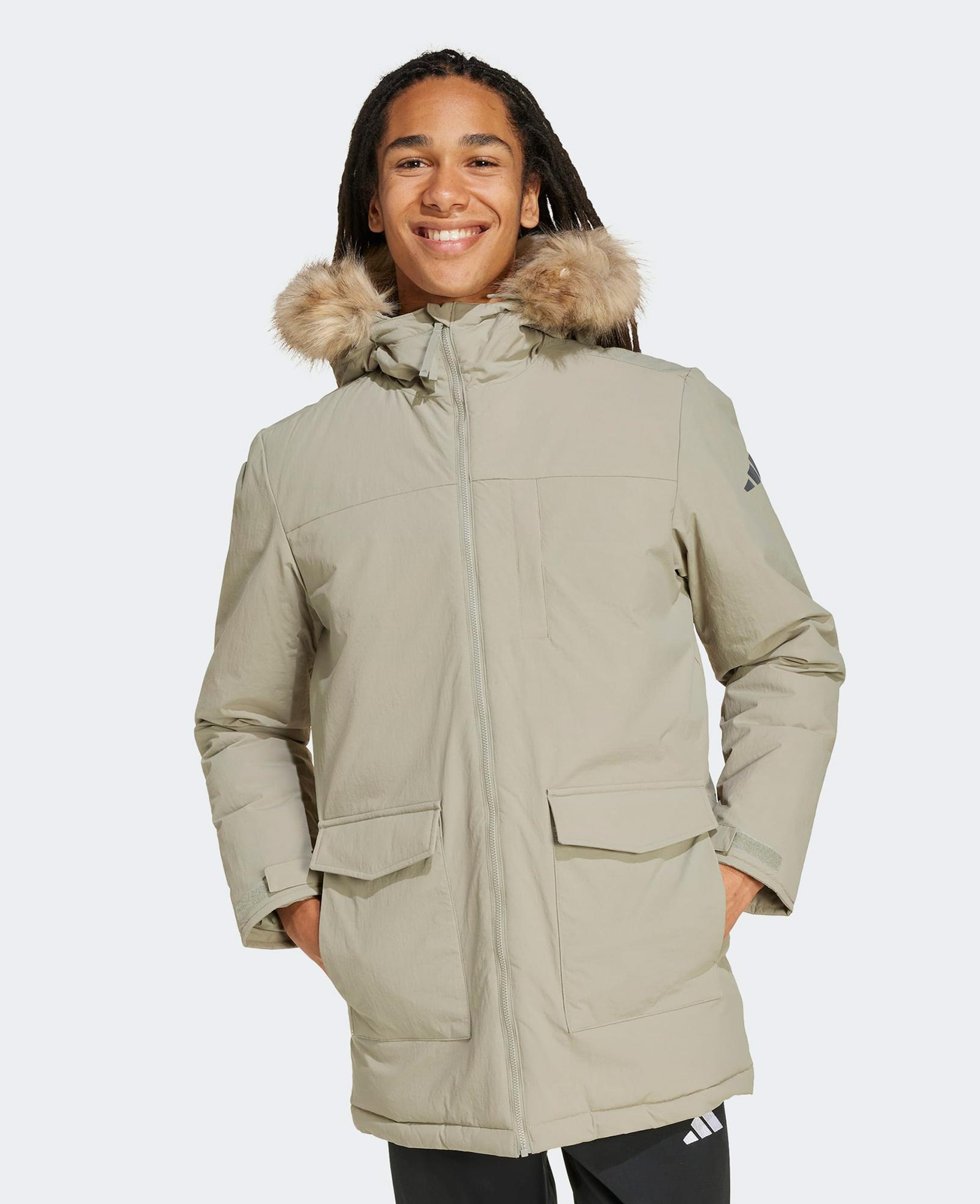 adidas Paveric Climawarm Kürk Erkek Yeşil Outdoor Montu