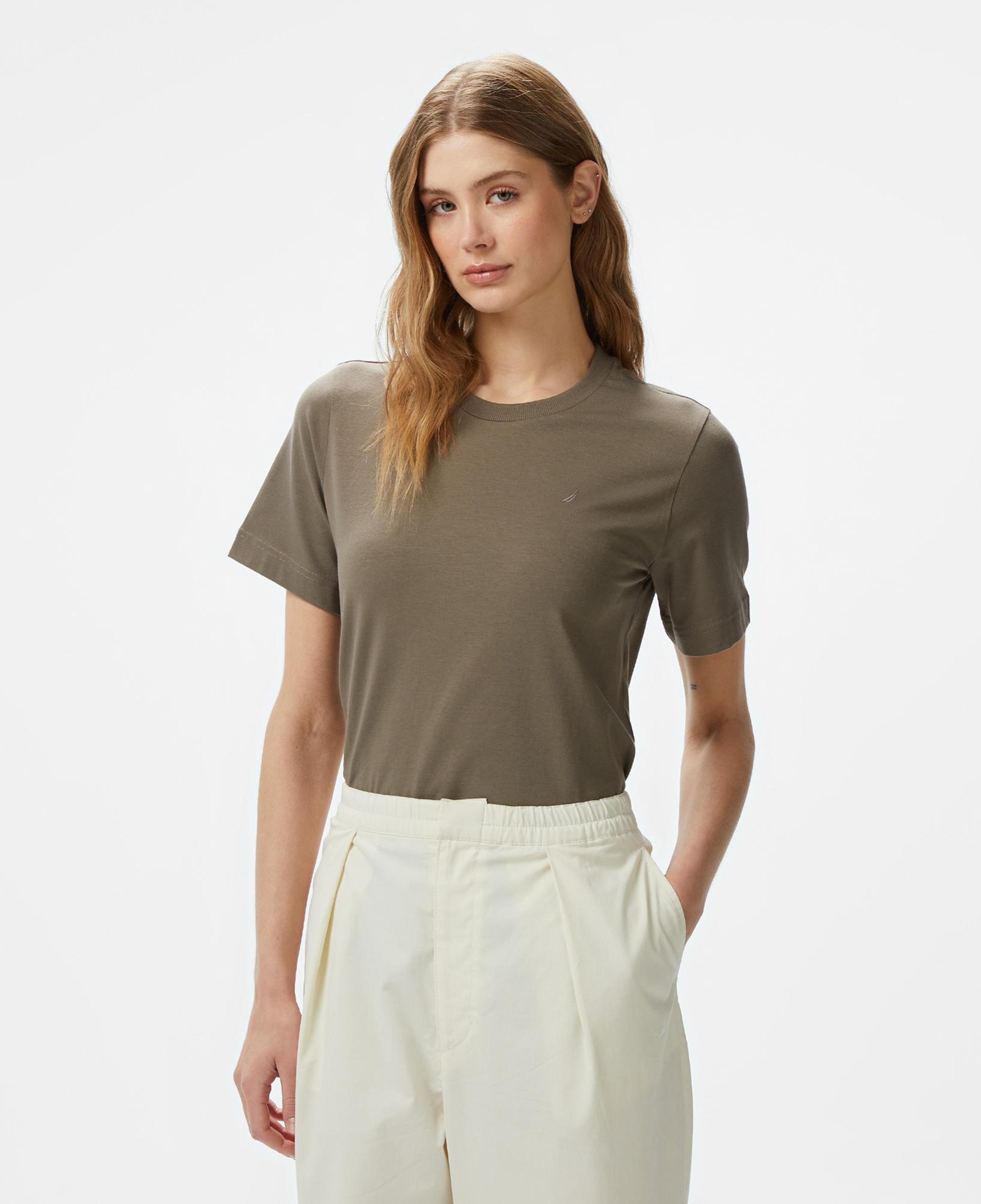 Nautica Kadın Yeşil Regular Fit Kısa Kollu T-Shirt