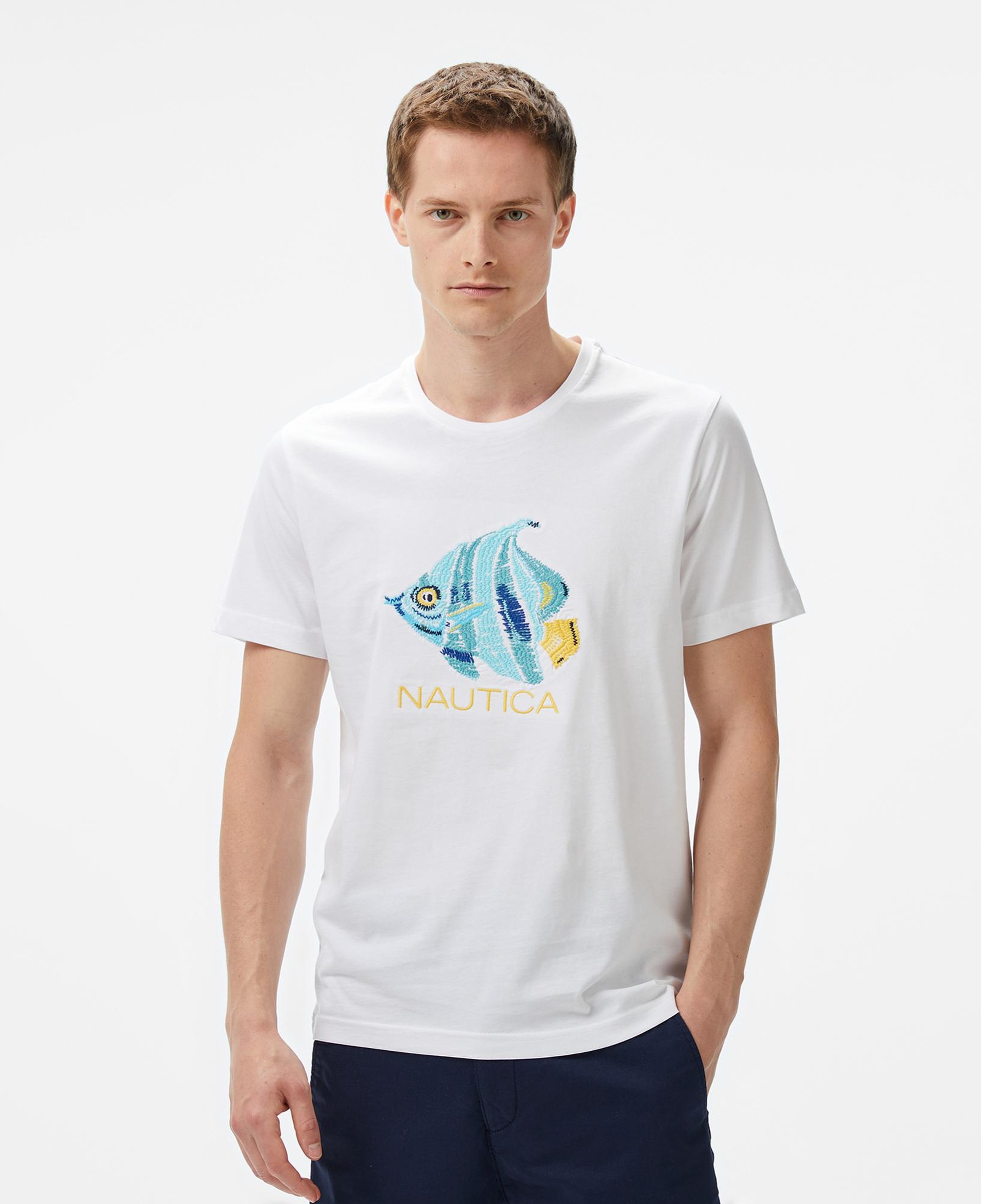 Nautica Erkek Beyaz Regular Fit T-Shirt