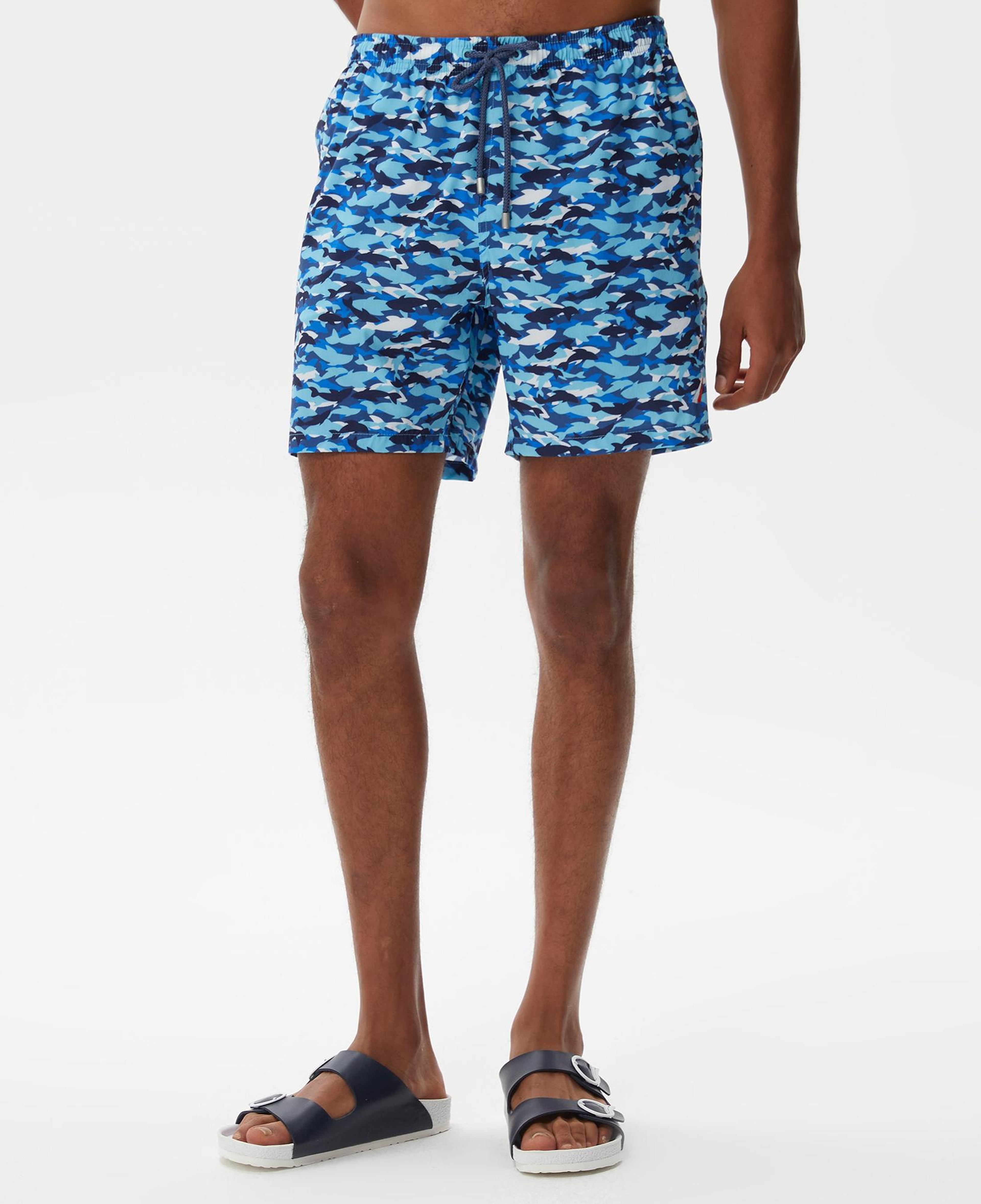 Nautica Erkek Mavi Baskılı Deniz Şortu