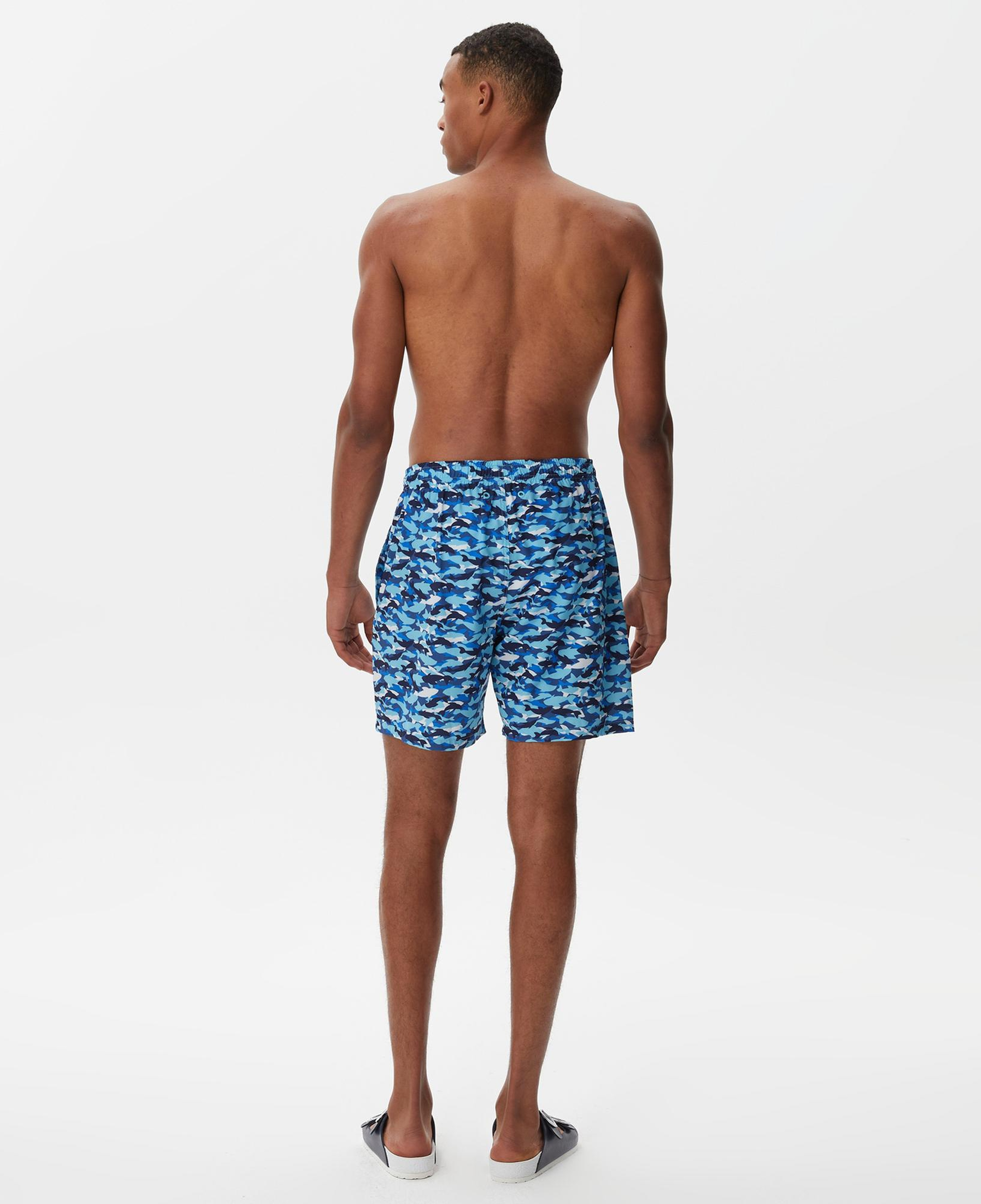 Nautica Erkek Mavi Baskılı Deniz Şortu