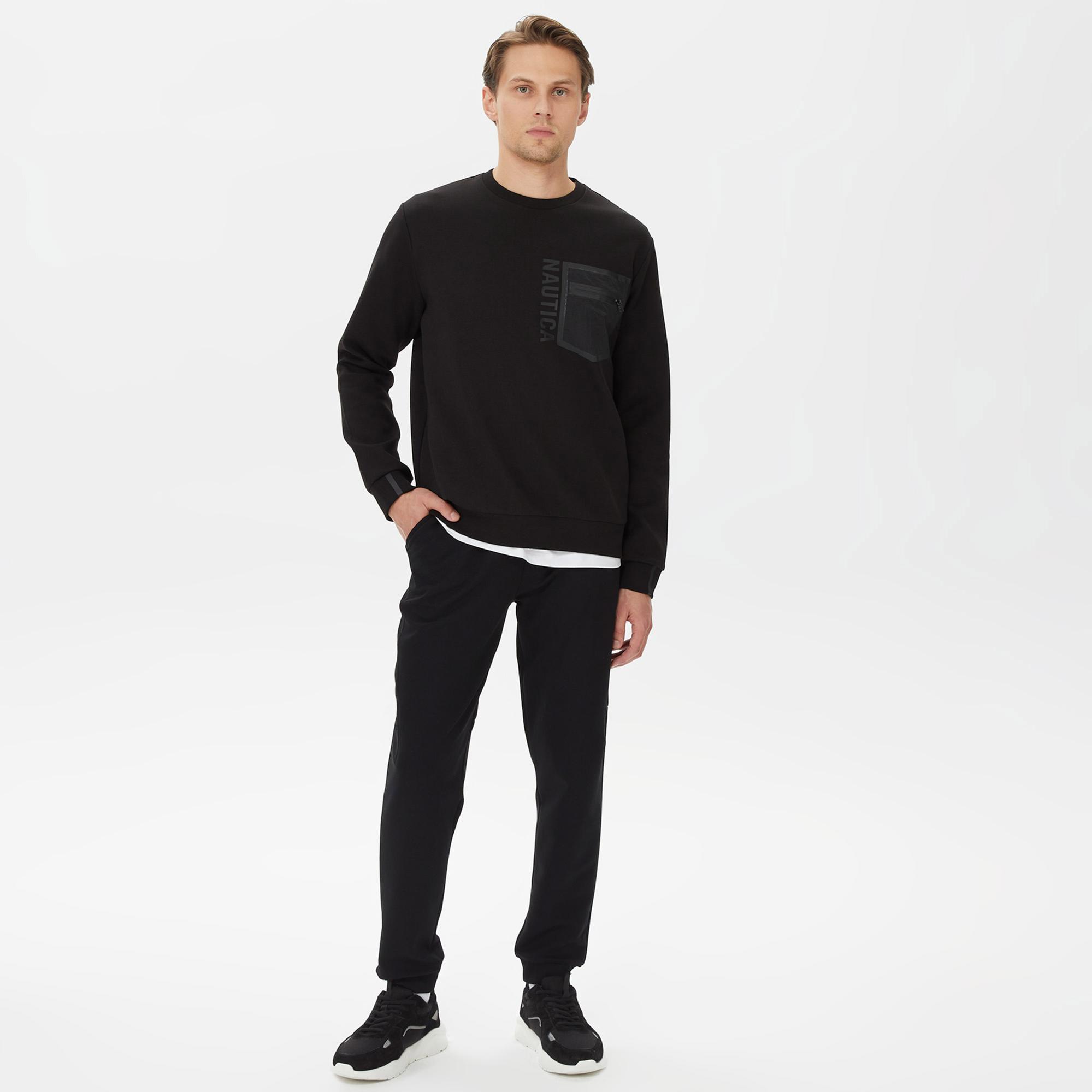 Nautica Erkek Siyah Standart Fit Eşofman Altı