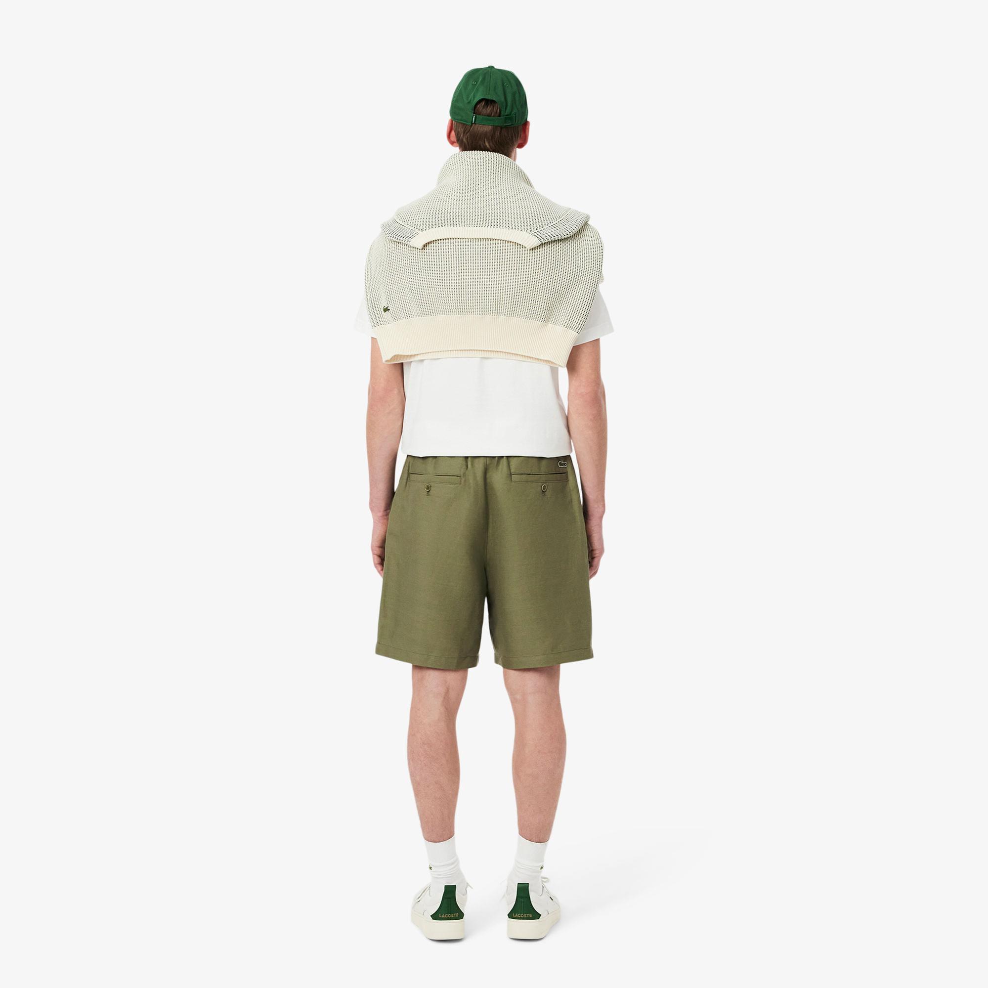 Lacoste Erkek Regular Fit Keten Haki Şort