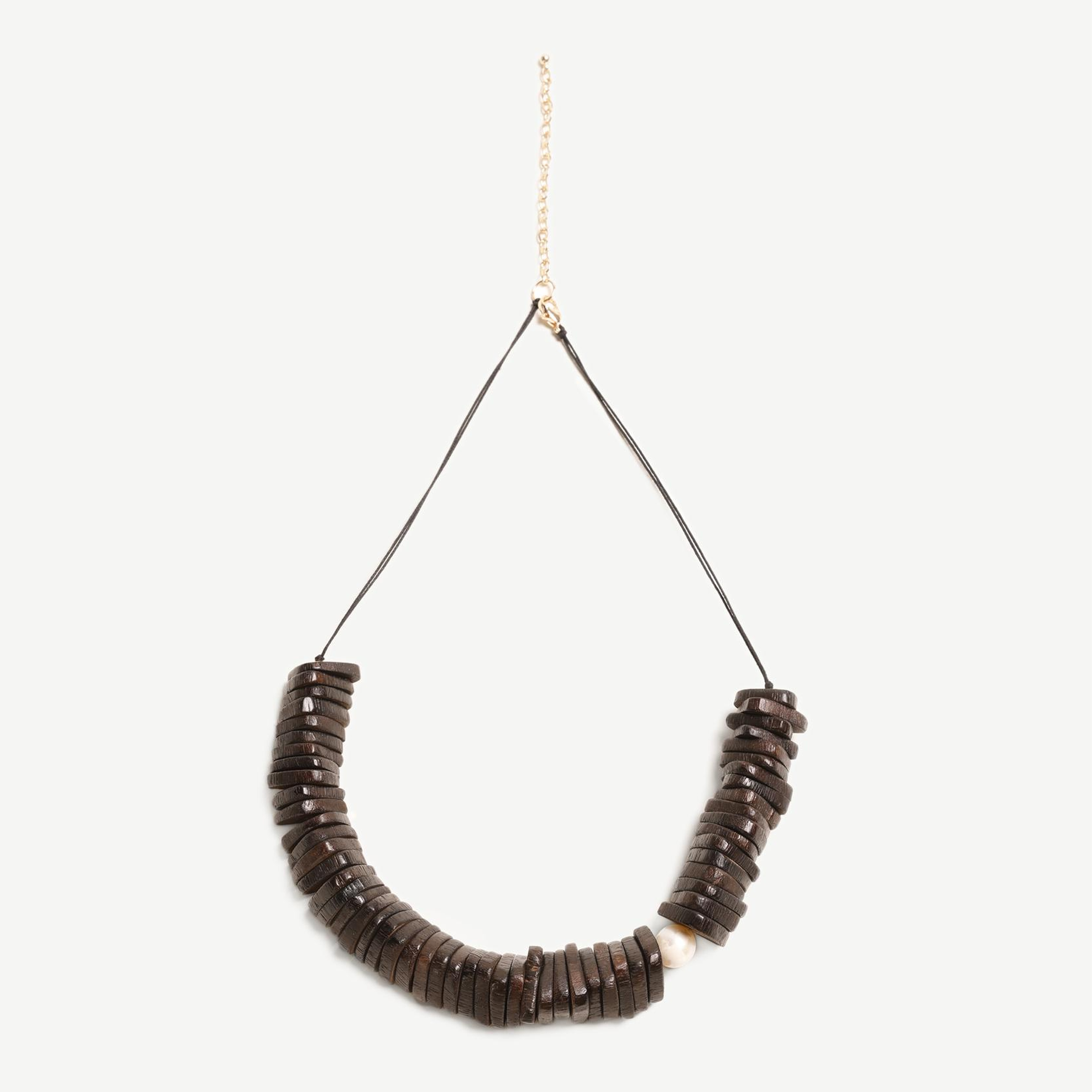 YARGICI İnci Detaylı Ahşap Kolye