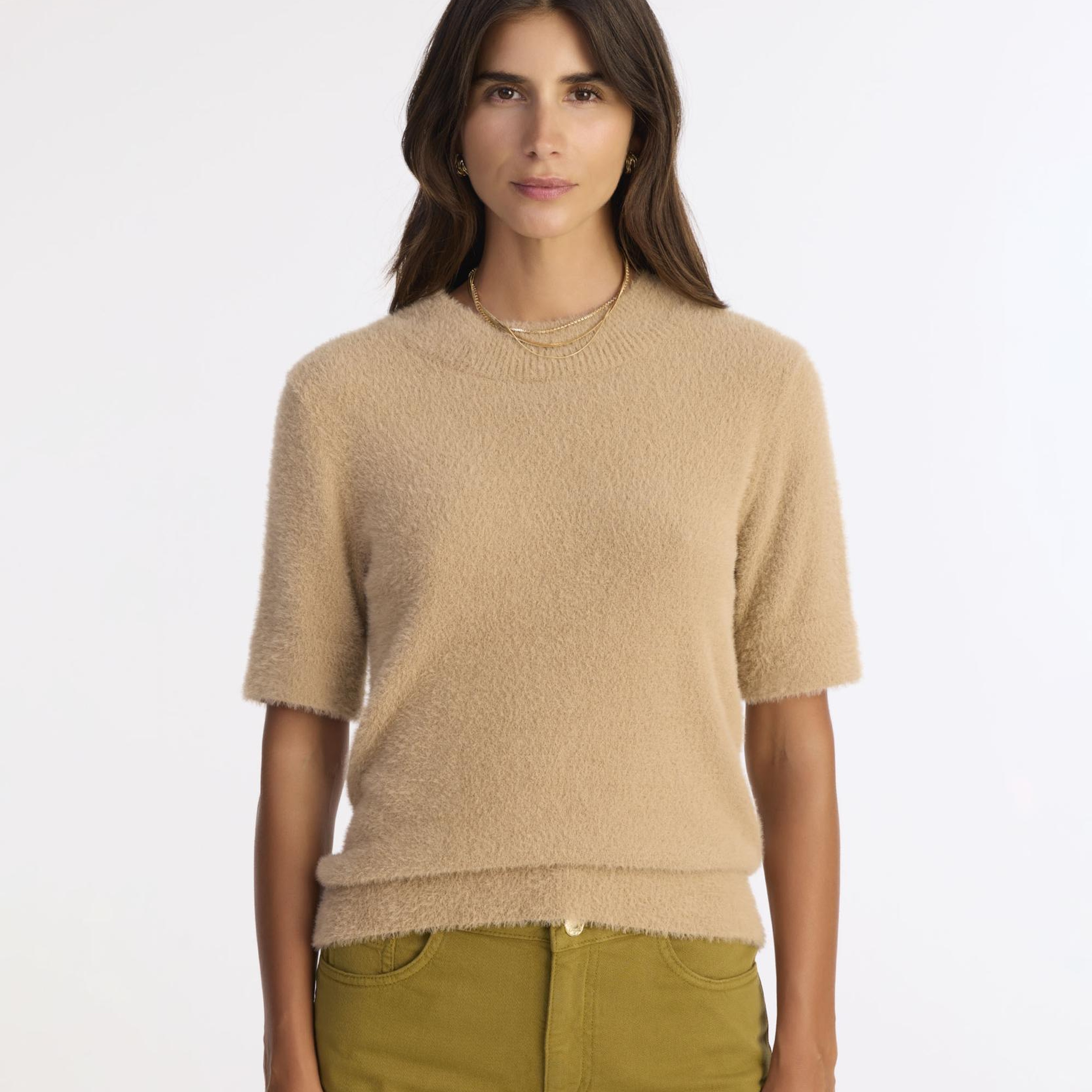 YARGICI Regular Dik Yaka Kısa Kol Kazak