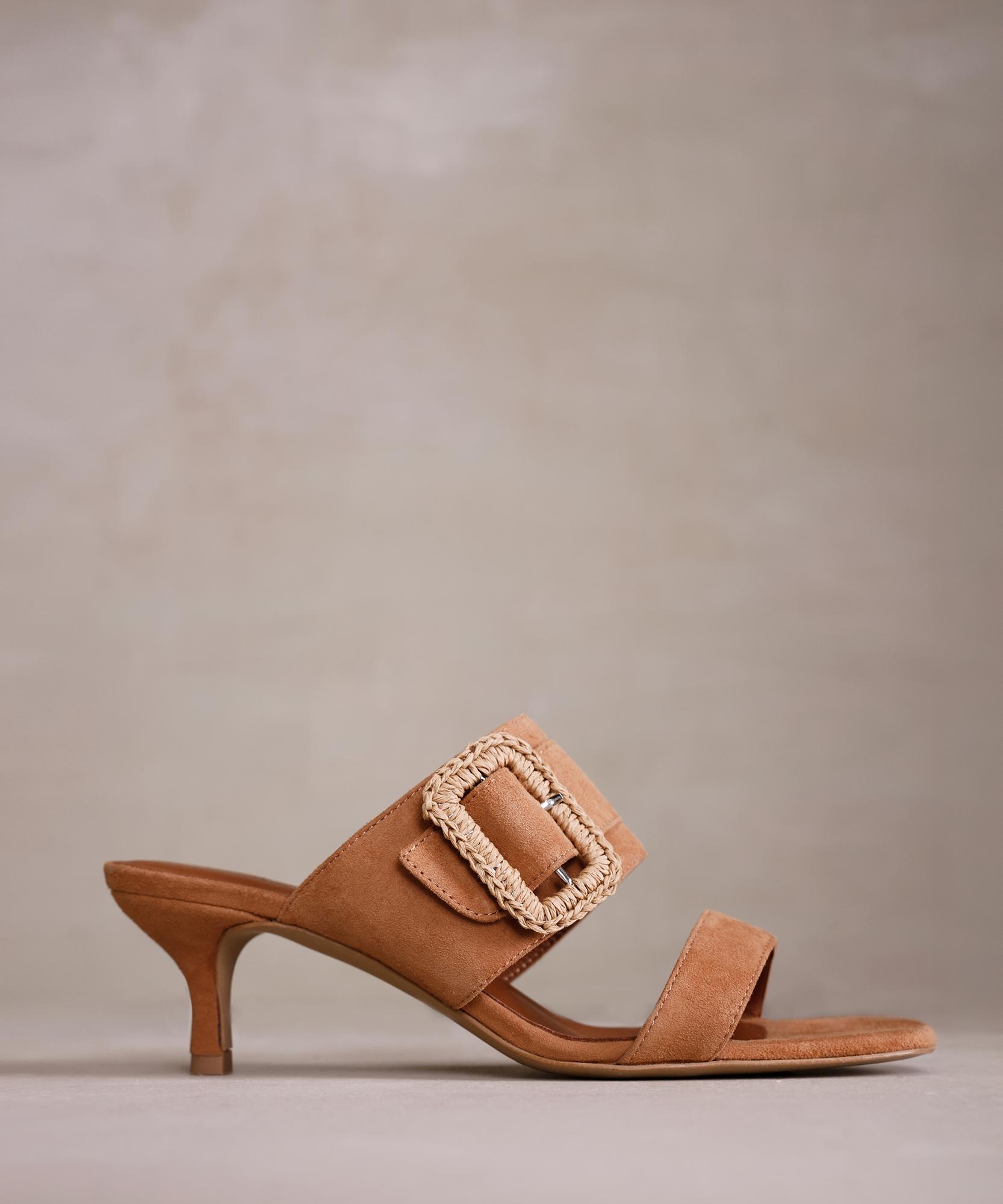 YARGICI Toka Detaylı Deri Topuklu Terlik