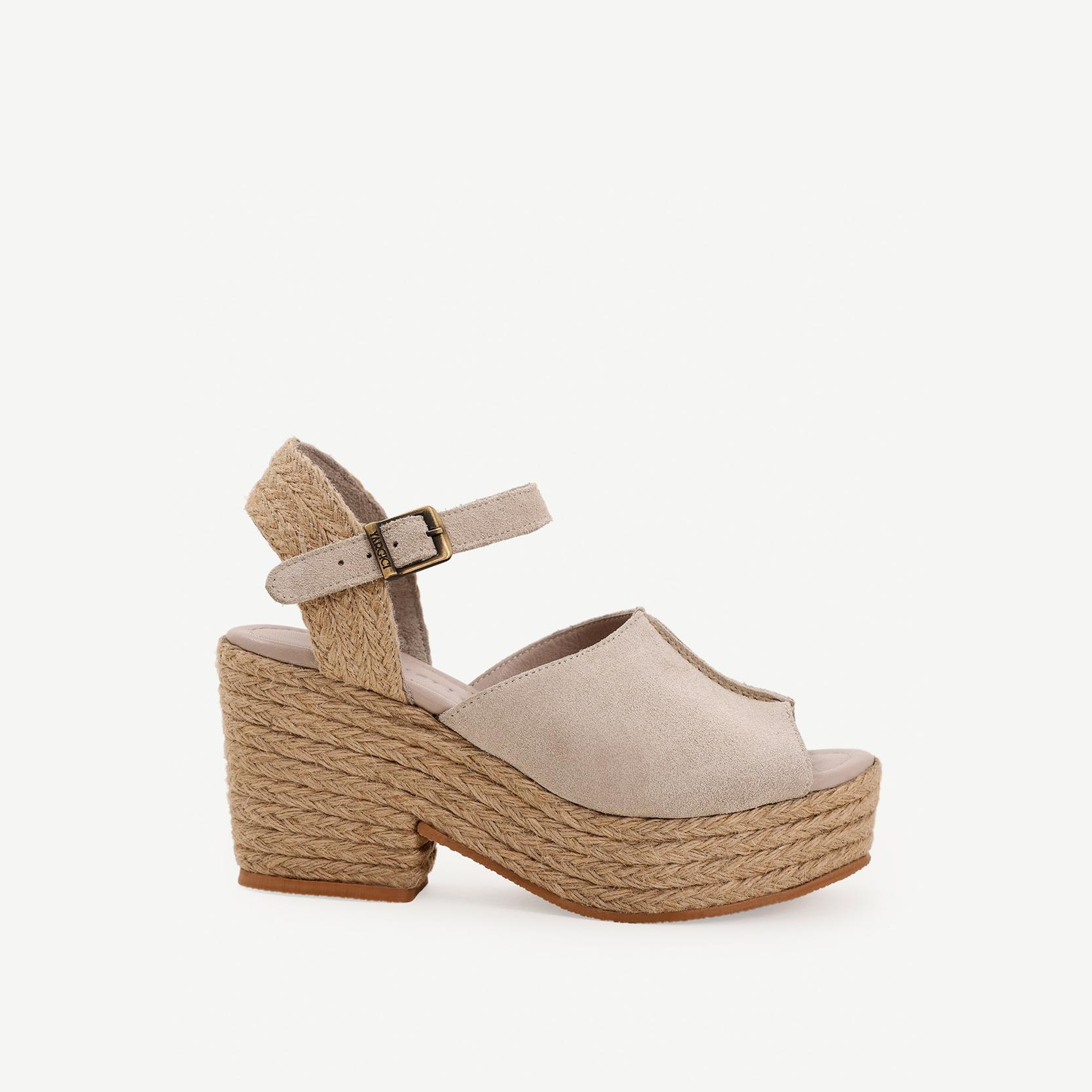 YARGICI Hasır Toka Detaylı Yüksek Deri Espadril