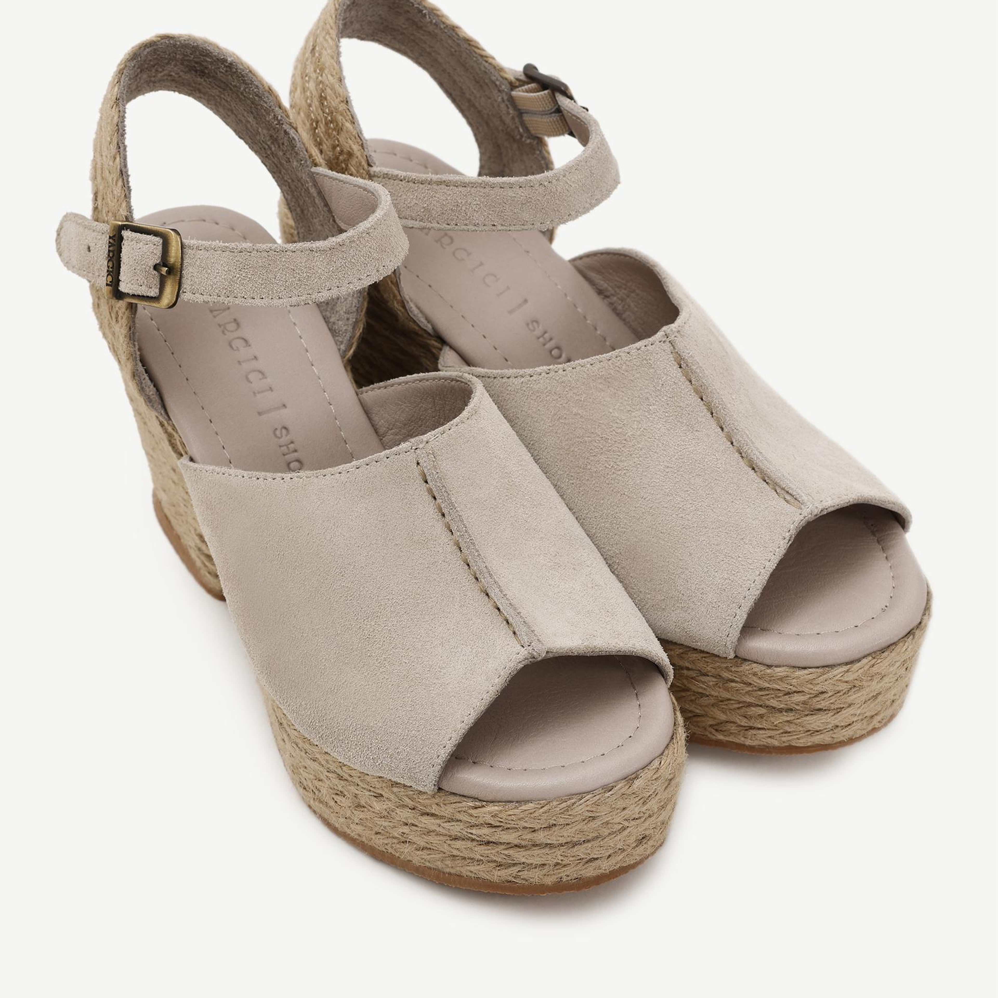 YARGICI Hasır Toka Detaylı Yüksek Deri Espadril