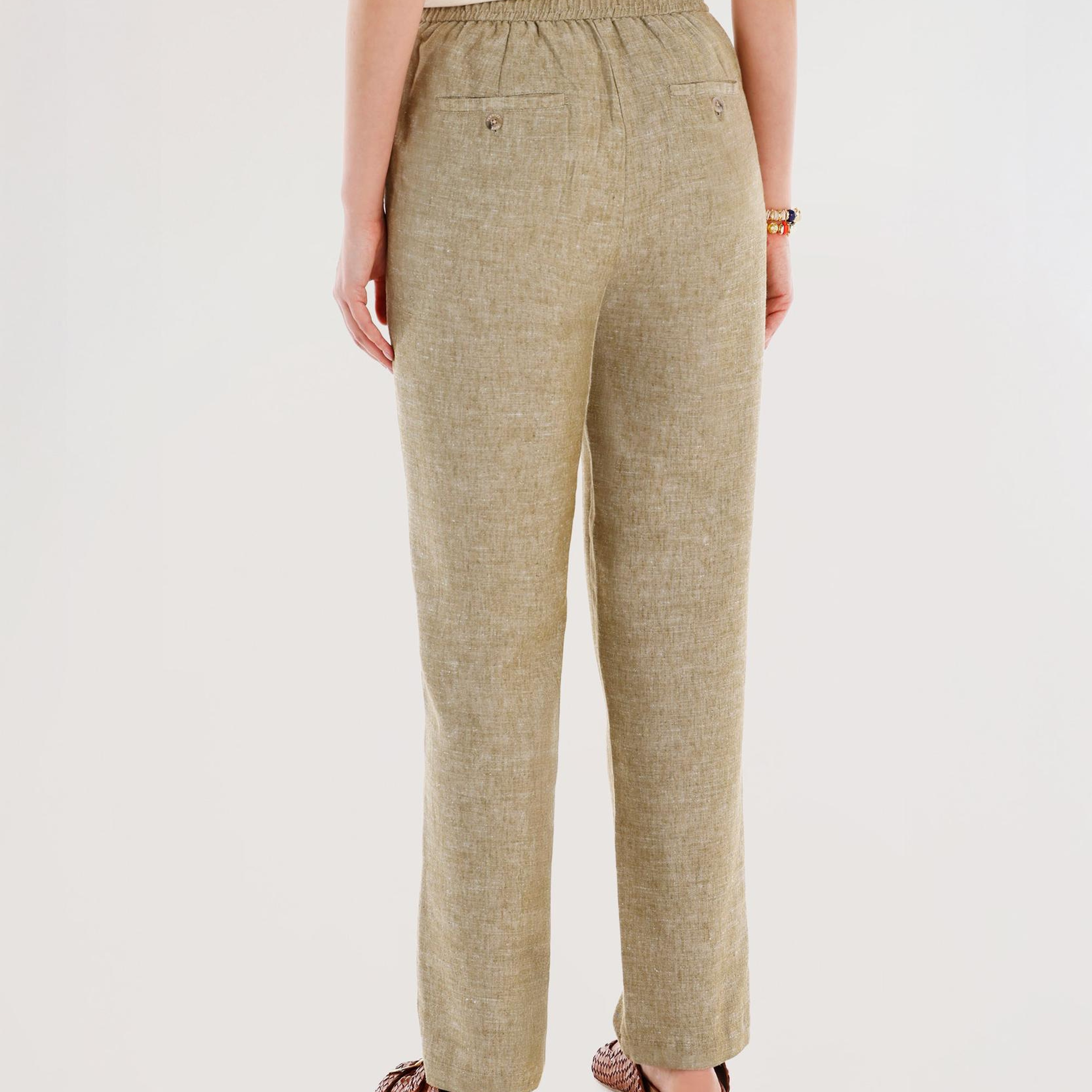 YARGICI Beli Lastikli Düz Kesim Pantolon