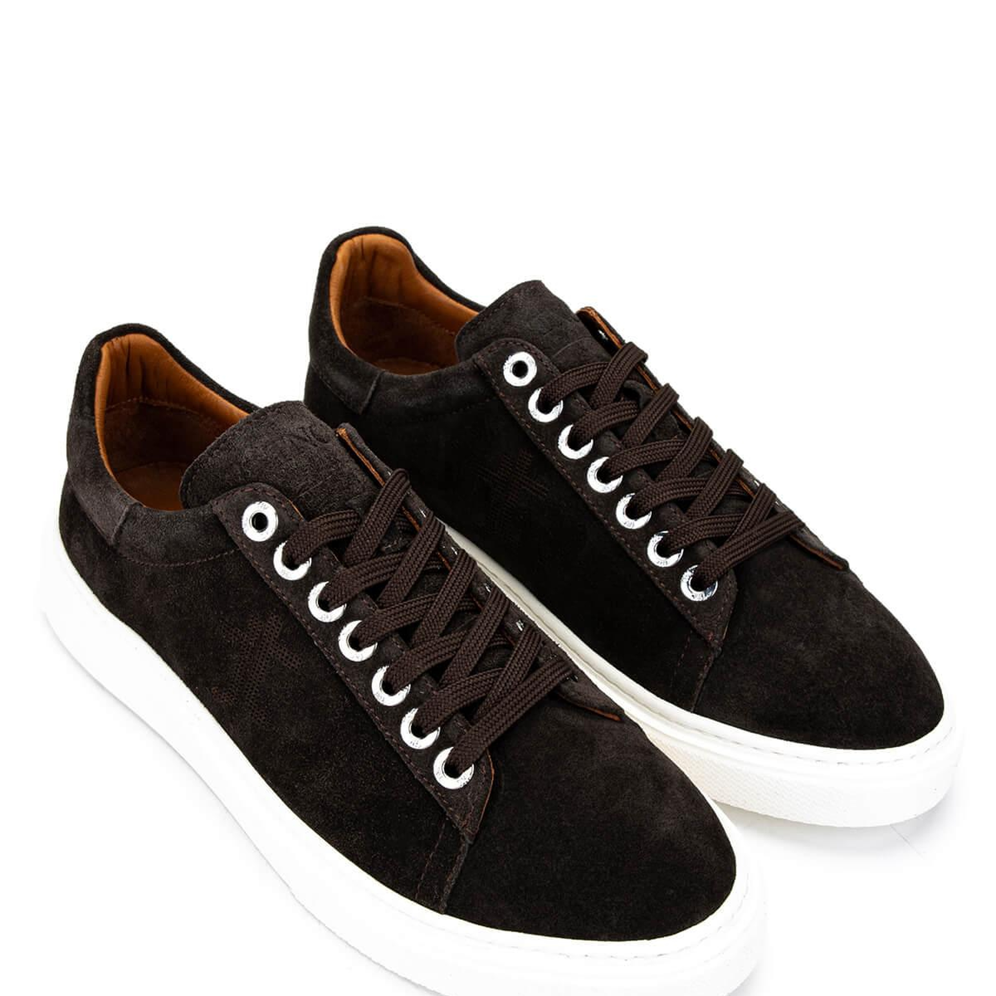 Tamer Tanca Erkek Hakiki Deri Kahverengi Süet Sneakers & Spor Ayakkabı