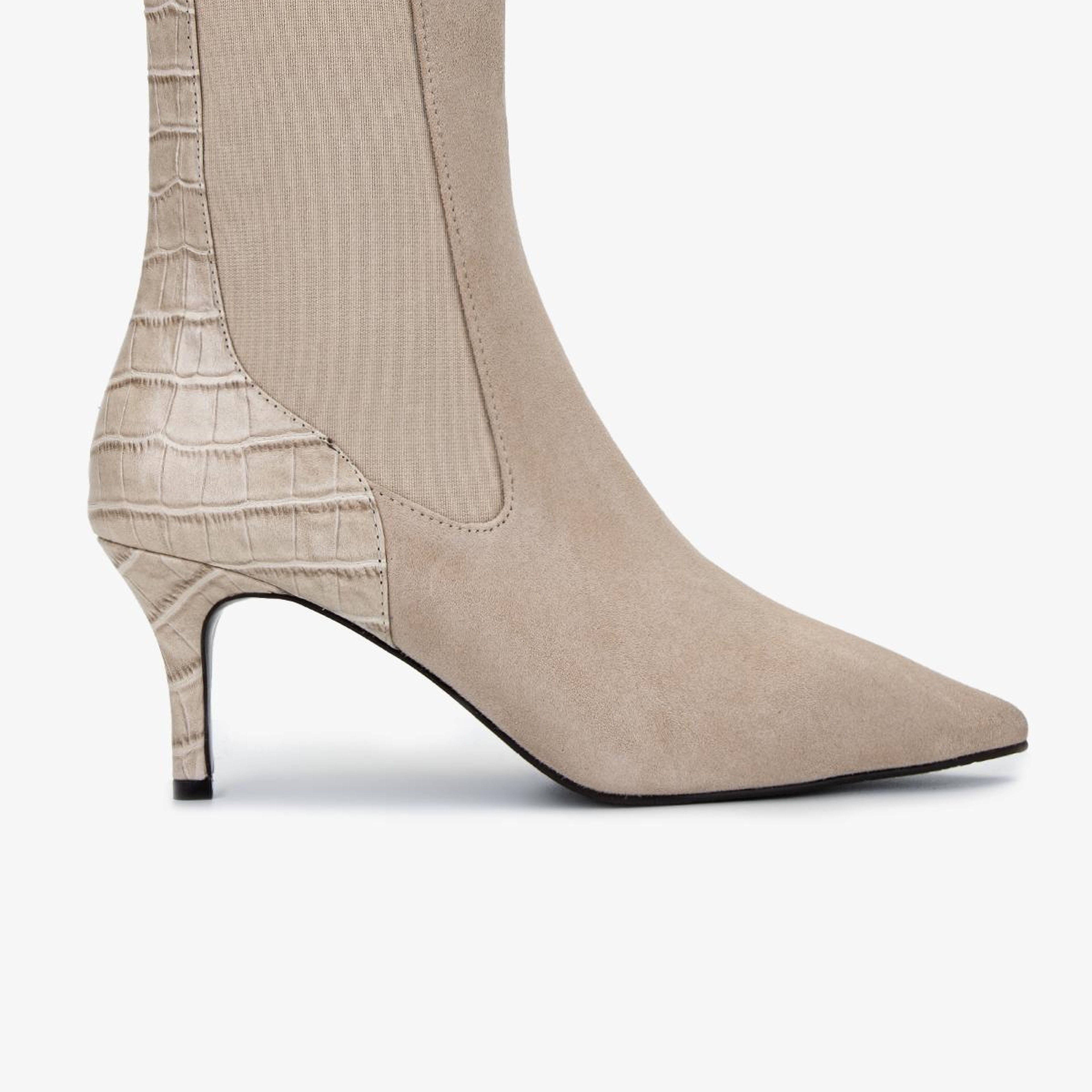 Valmenti Kadın Hakiki Deri Taş Süet Topuklu Bot