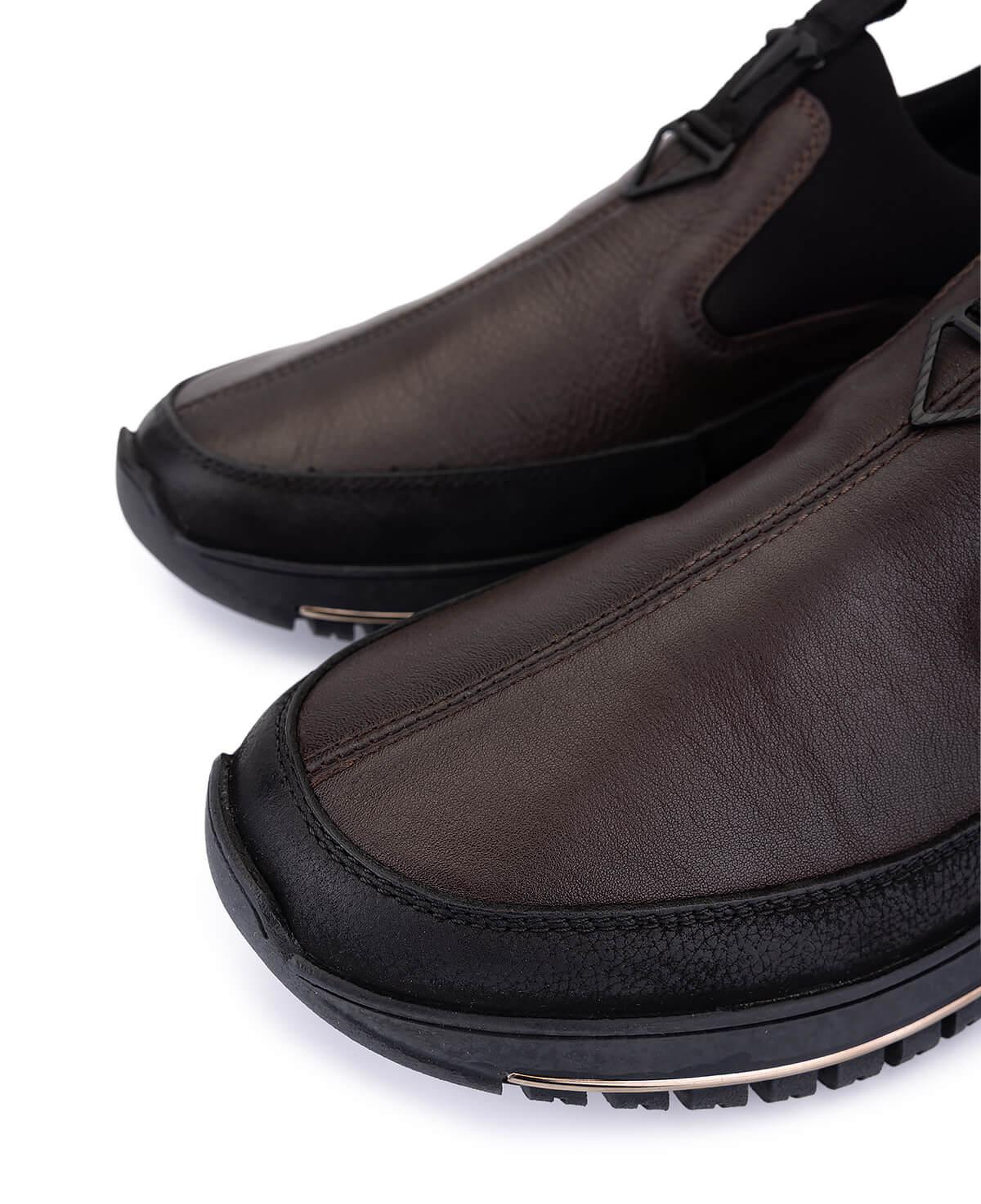 Tamer Tanca Erkek Hakiki Deri Siyah/Kahve Sneakers & Spor Ayakkabı