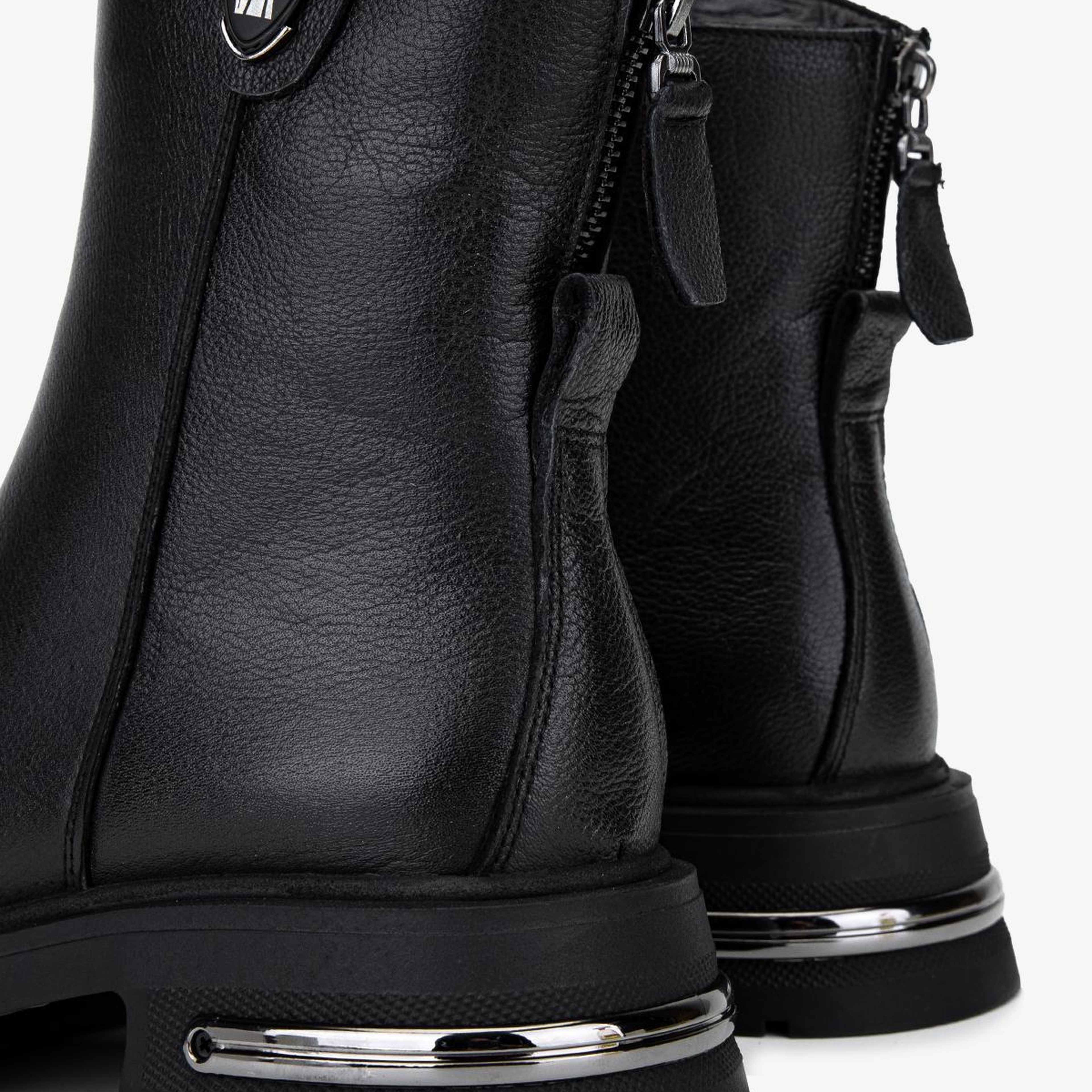 Valmenti Kadın Hakiki Deri Siyah Düz Bot