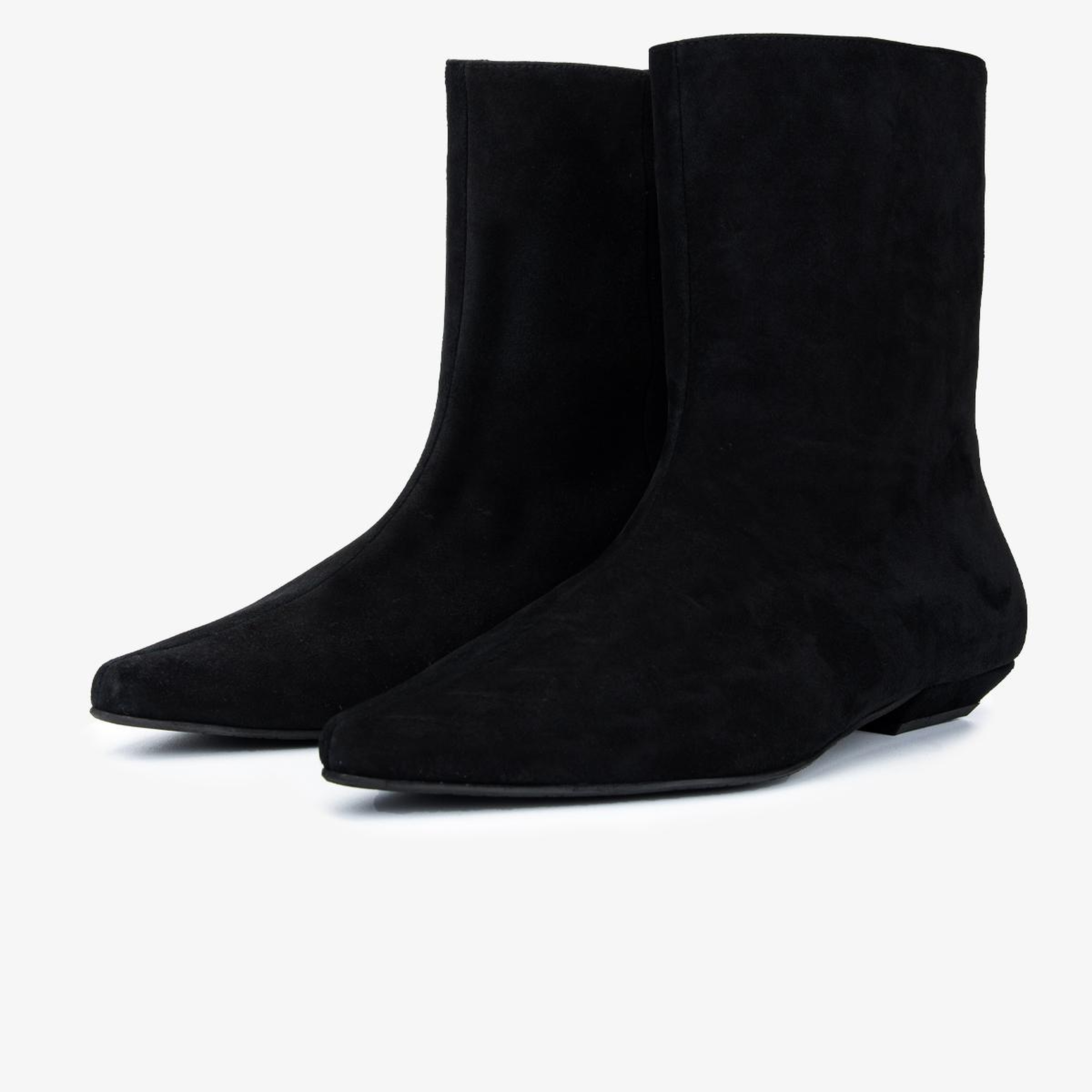 Valmenti Kadın Hakiki Deri Siyah Süet Düz Bot