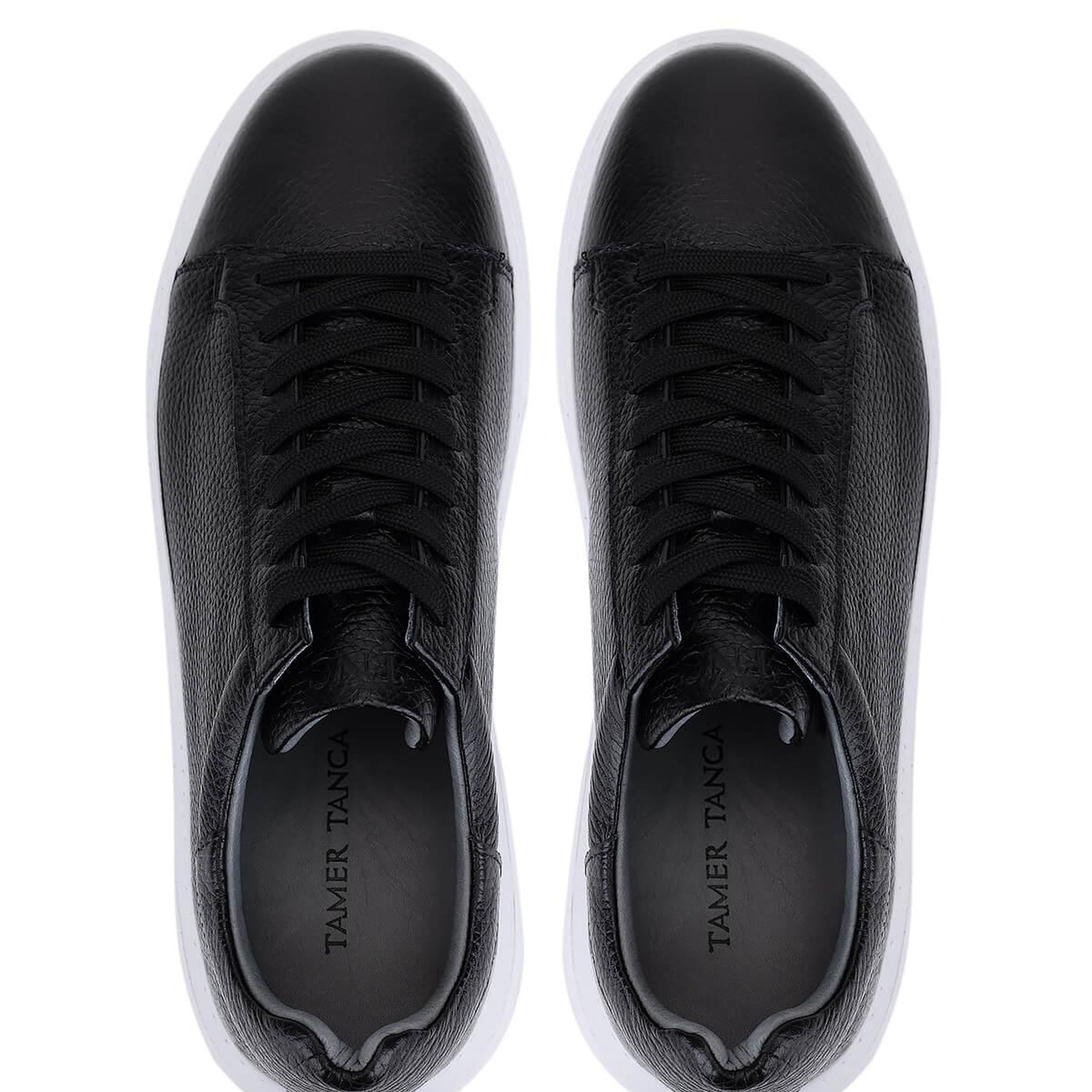 Tamer Tanca Erkek Hakiki Deri Siyah Sneakers & Spor Ayakkabı