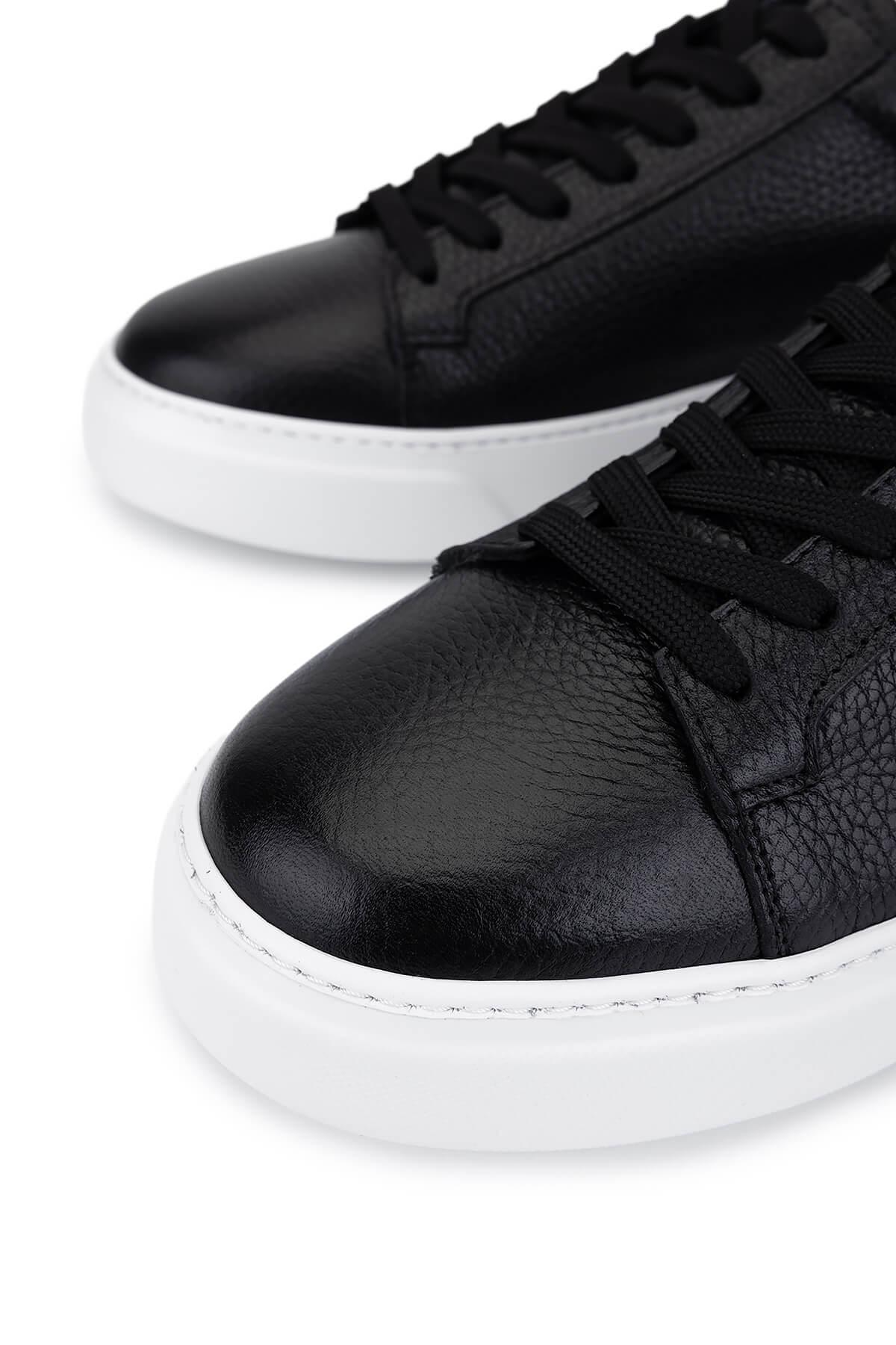 Tamer Tanca Erkek Hakiki Deri Siyah Sneakers & Spor Ayakkabı