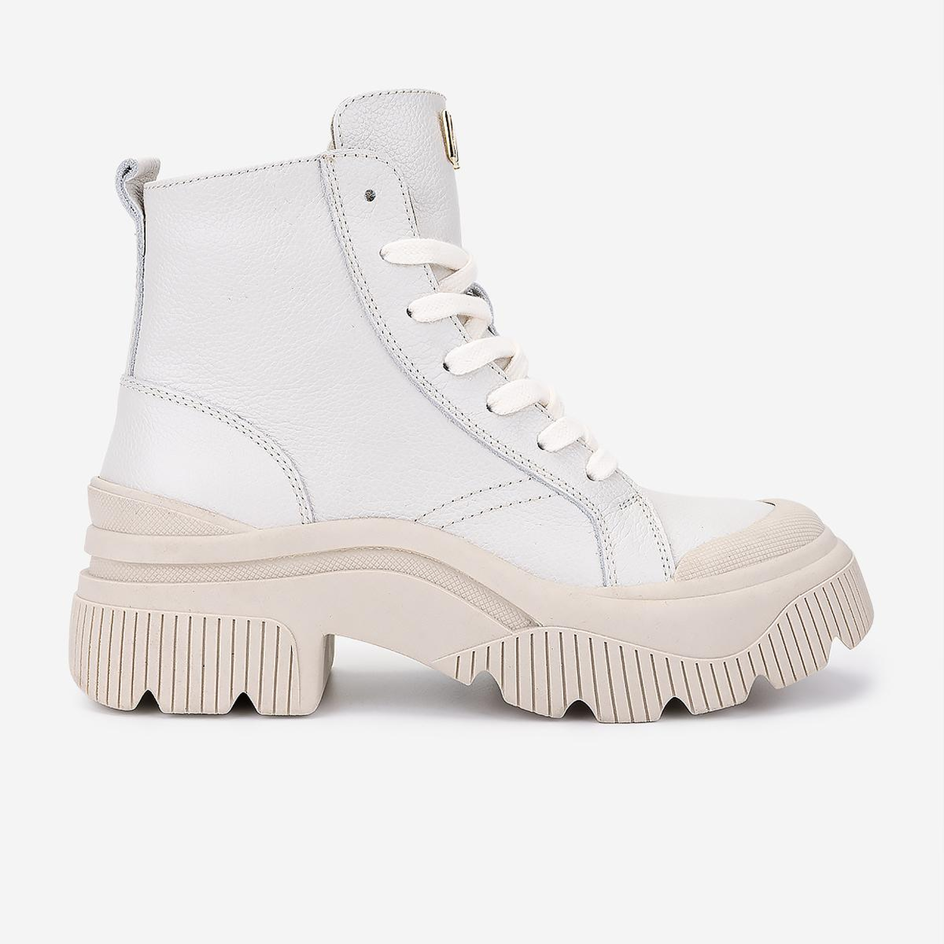 Valmenti Kadın Hakiki Deri Kırık Beyaz Casual Bot