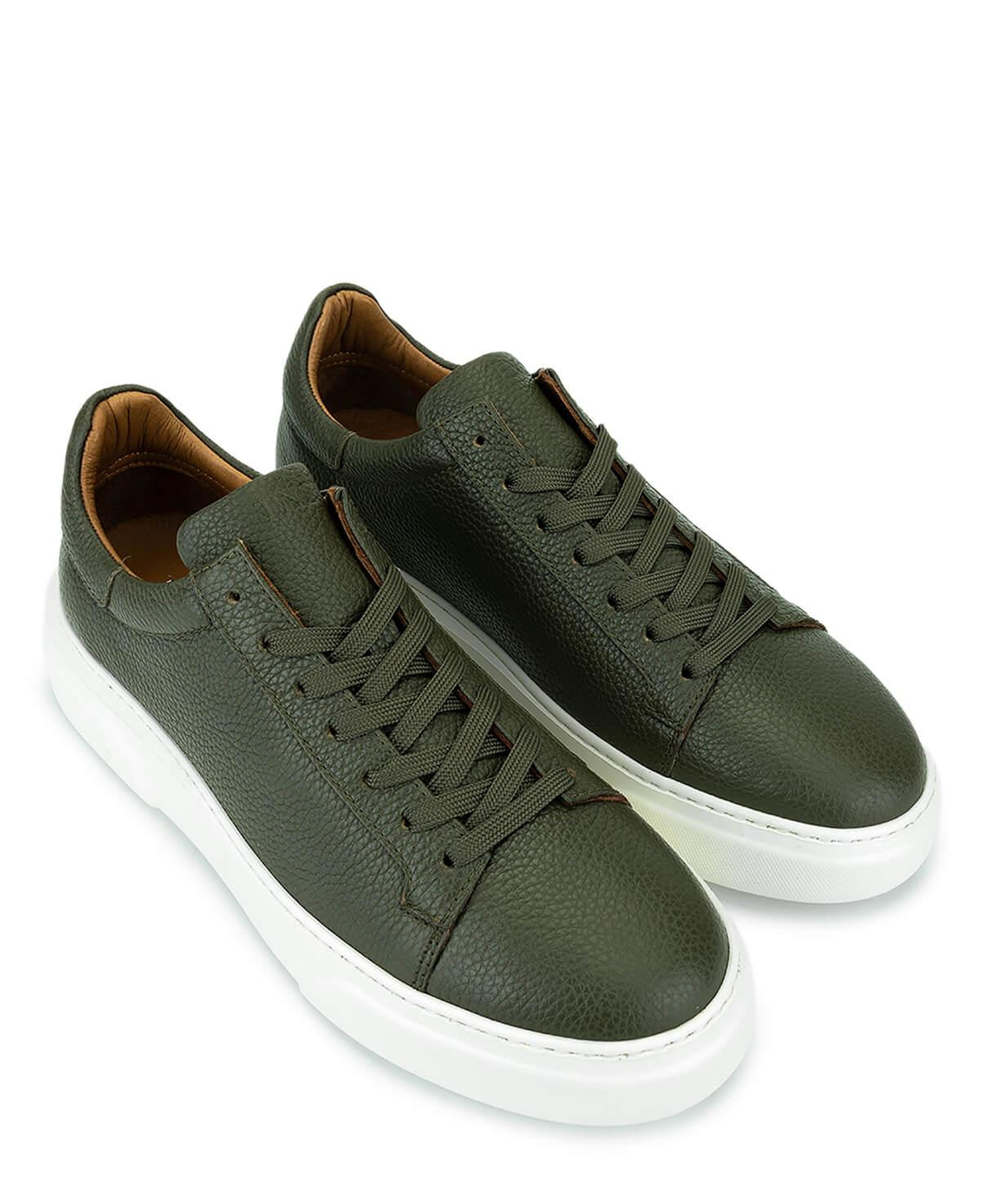 Tamer Tanca Erkek Hakiki Deri Yeşil Sneakers & Spor Ayakkabı